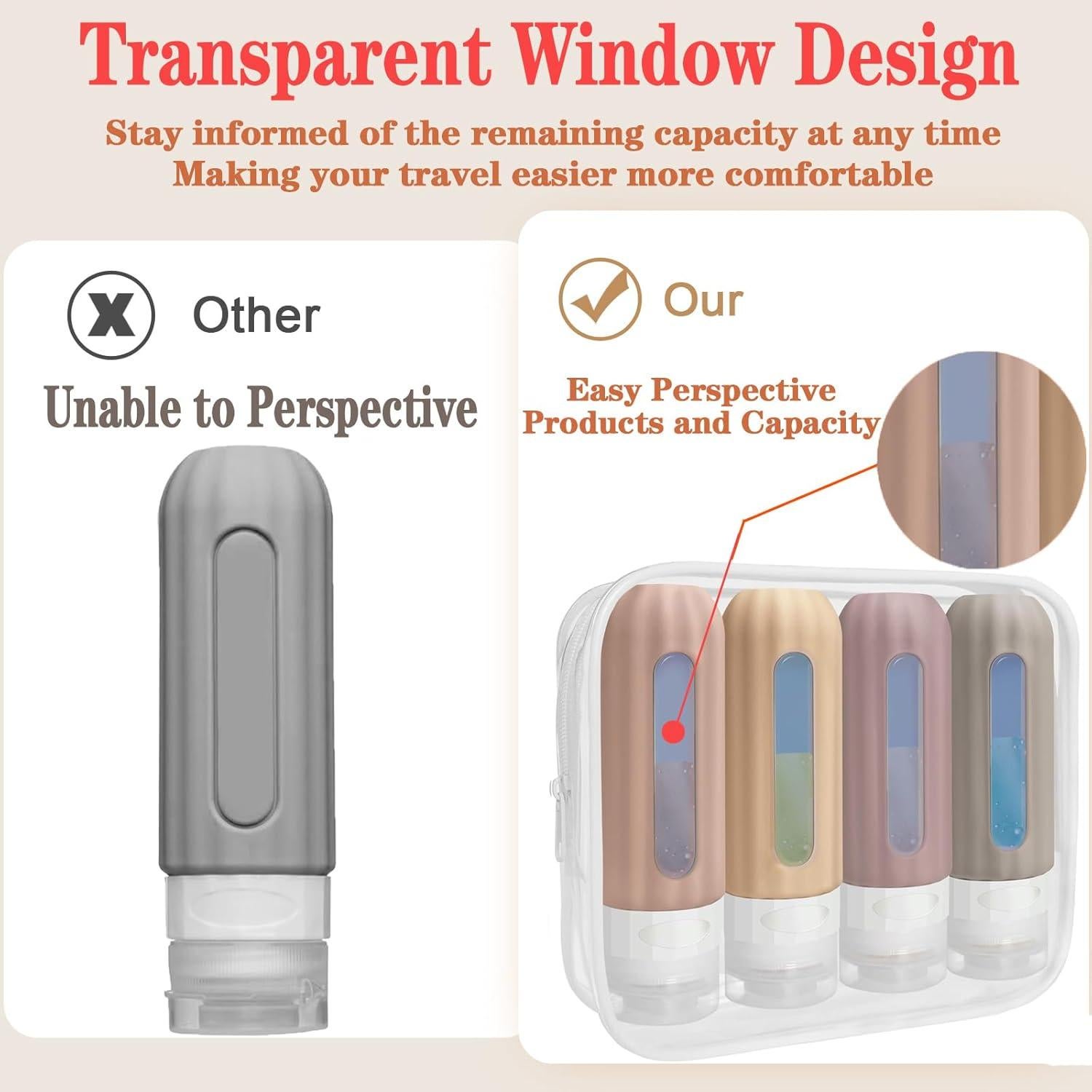 Botellas de Viaje Silicona ZVAIS 3oz Aprobadas por TSA