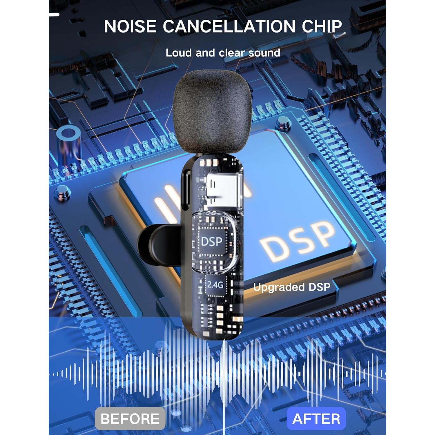 Mini Micrófono Inalámbrico Lavalier Anewbig USB-C para iPhone y Android