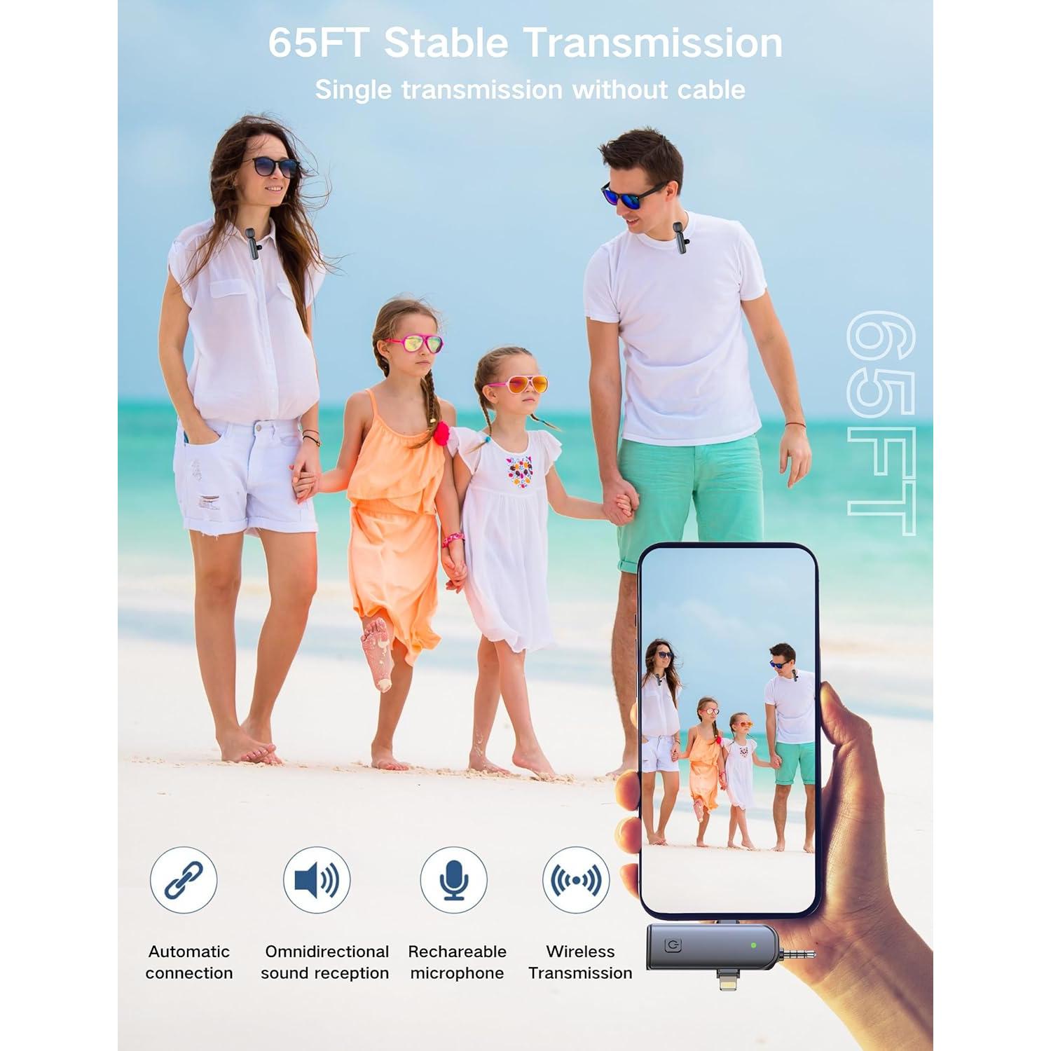 Mini Micrófono Inalámbrico Lavalier Anewbig USB-C para iPhone y Android