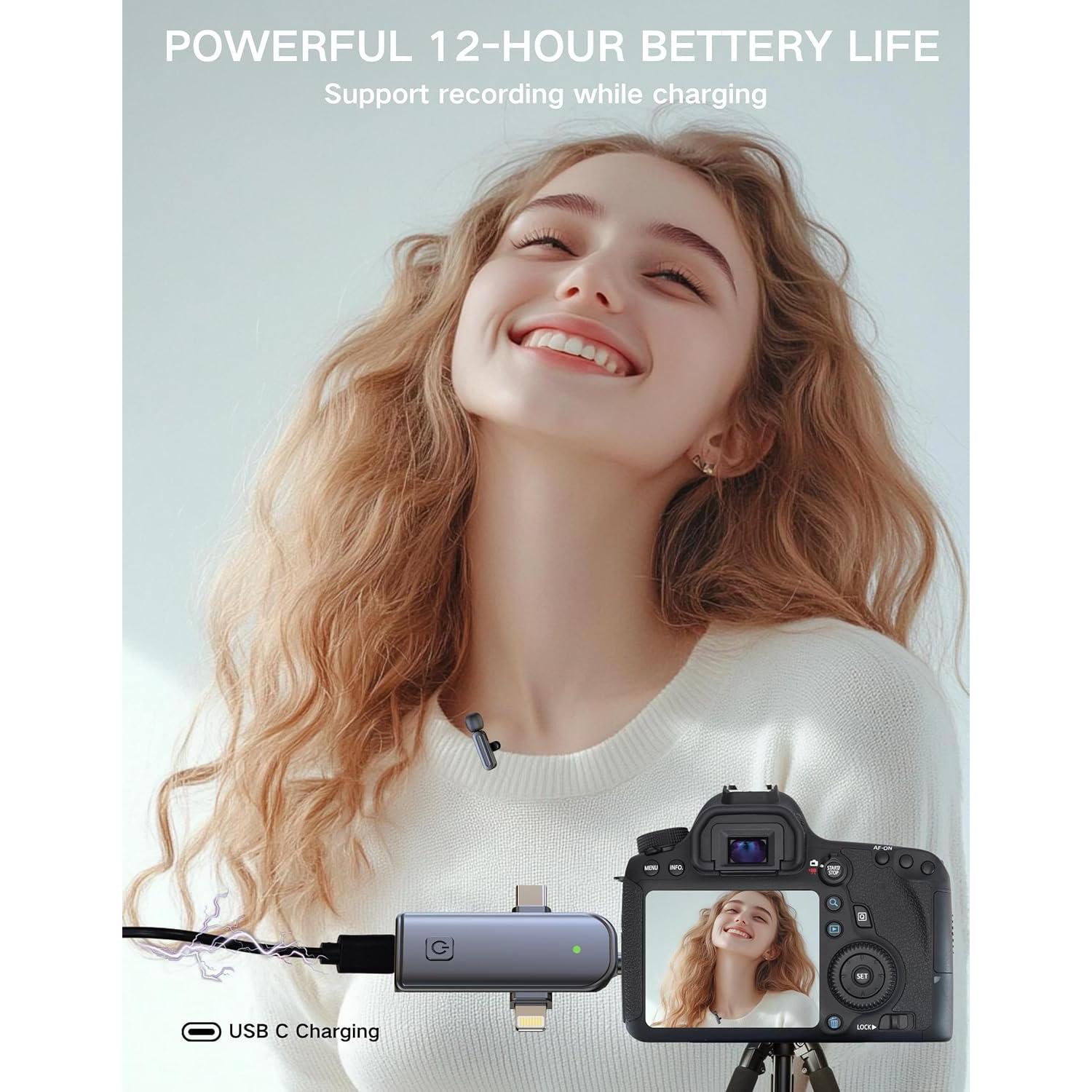 Mini Micrófono Inalámbrico Lavalier Anewbig USB-C para iPhone y Android