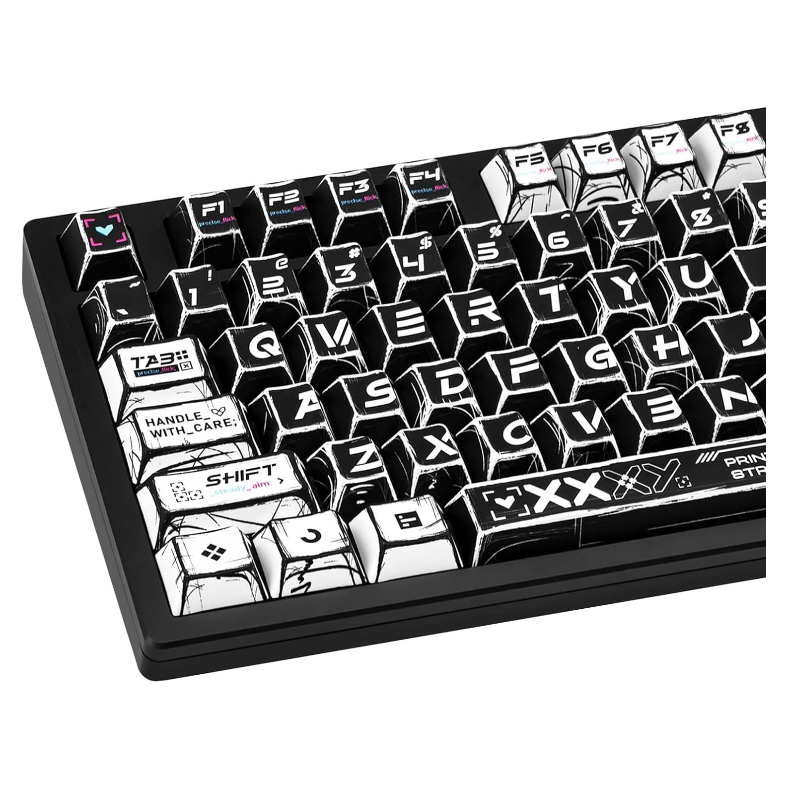 Juego de Teclas Mecánicas GEKUCAP Manga Negra 135 Teclas PBT