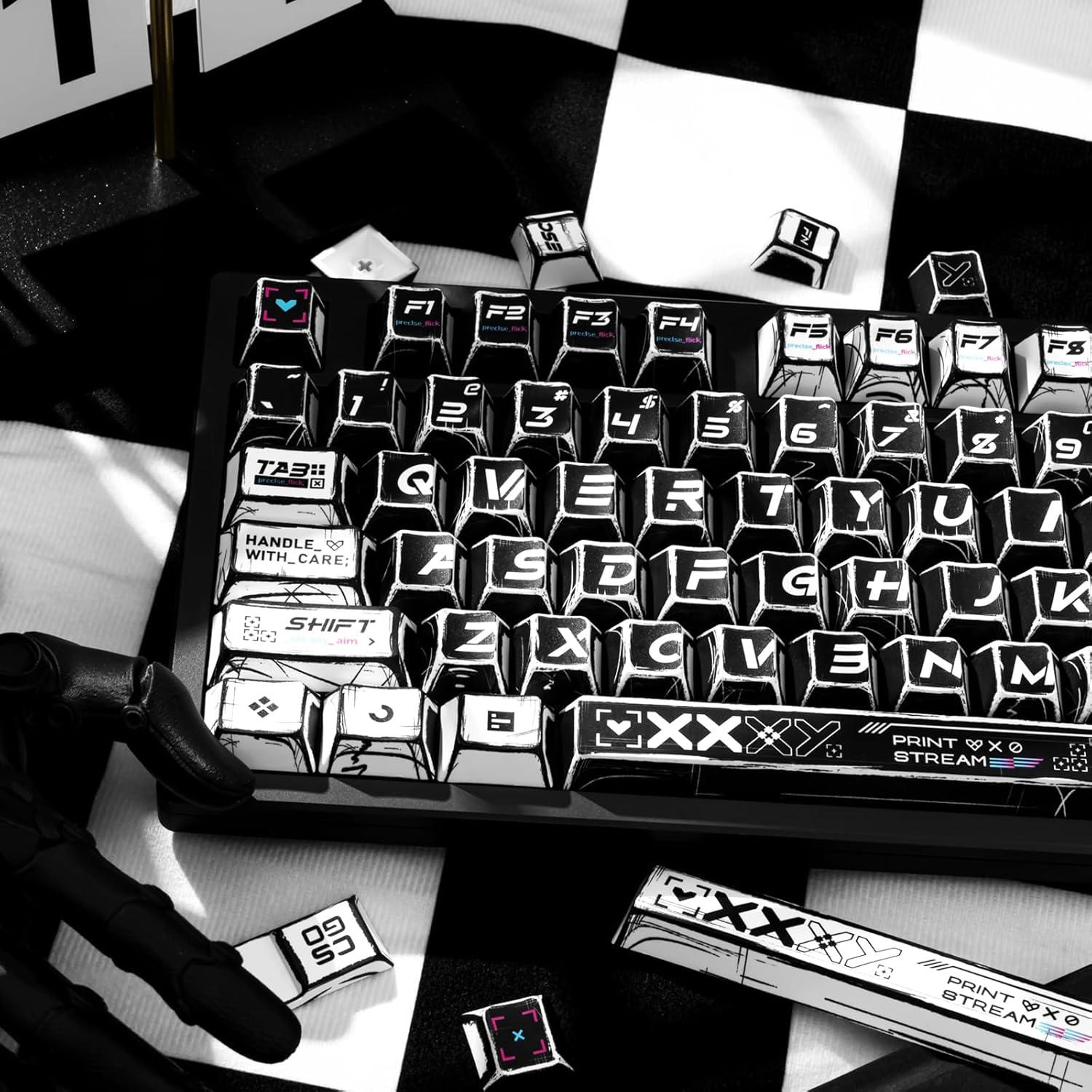 Juego de Teclas Mecánicas GEKUCAP Manga Negra 135 Teclas PBT