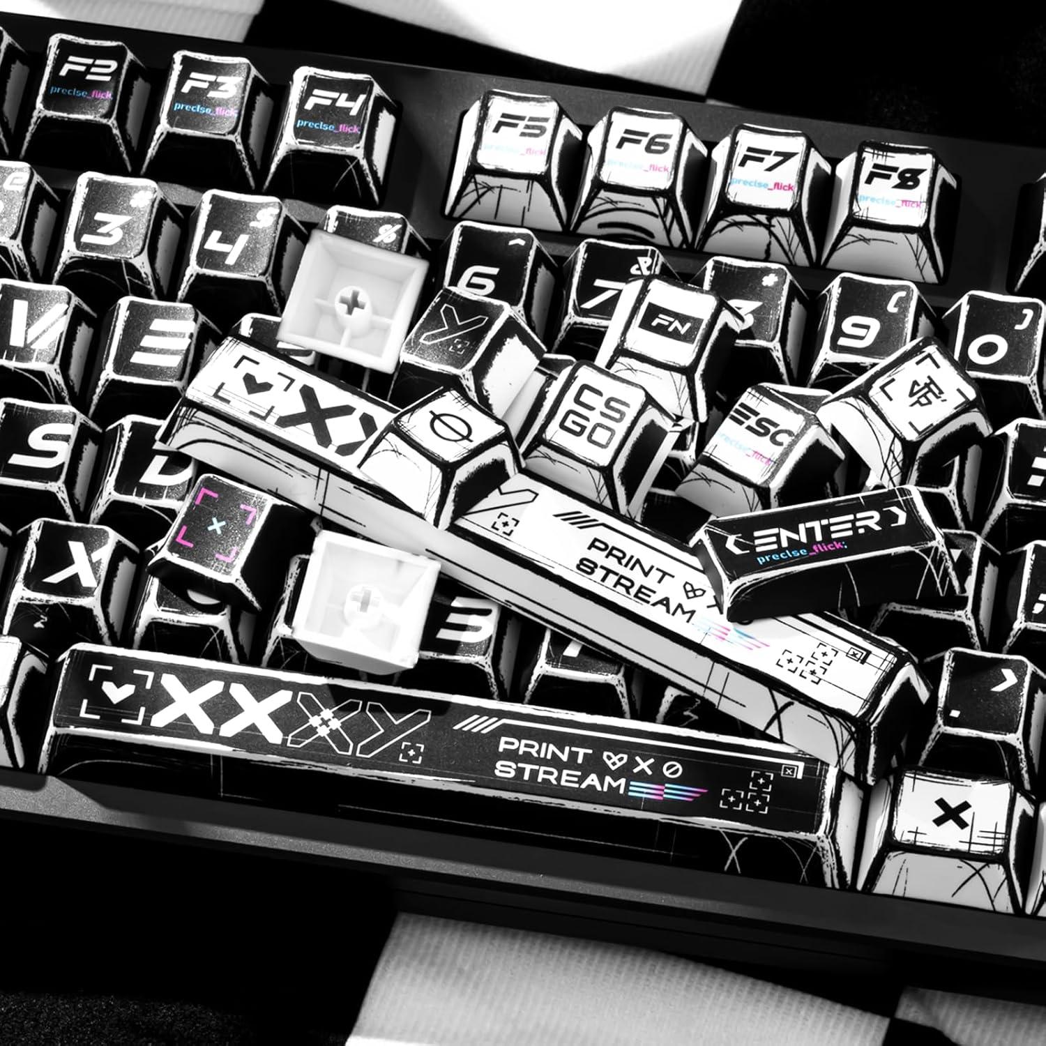 Juego de Teclas Mecánicas GEKUCAP Manga Negra 135 Teclas PBT