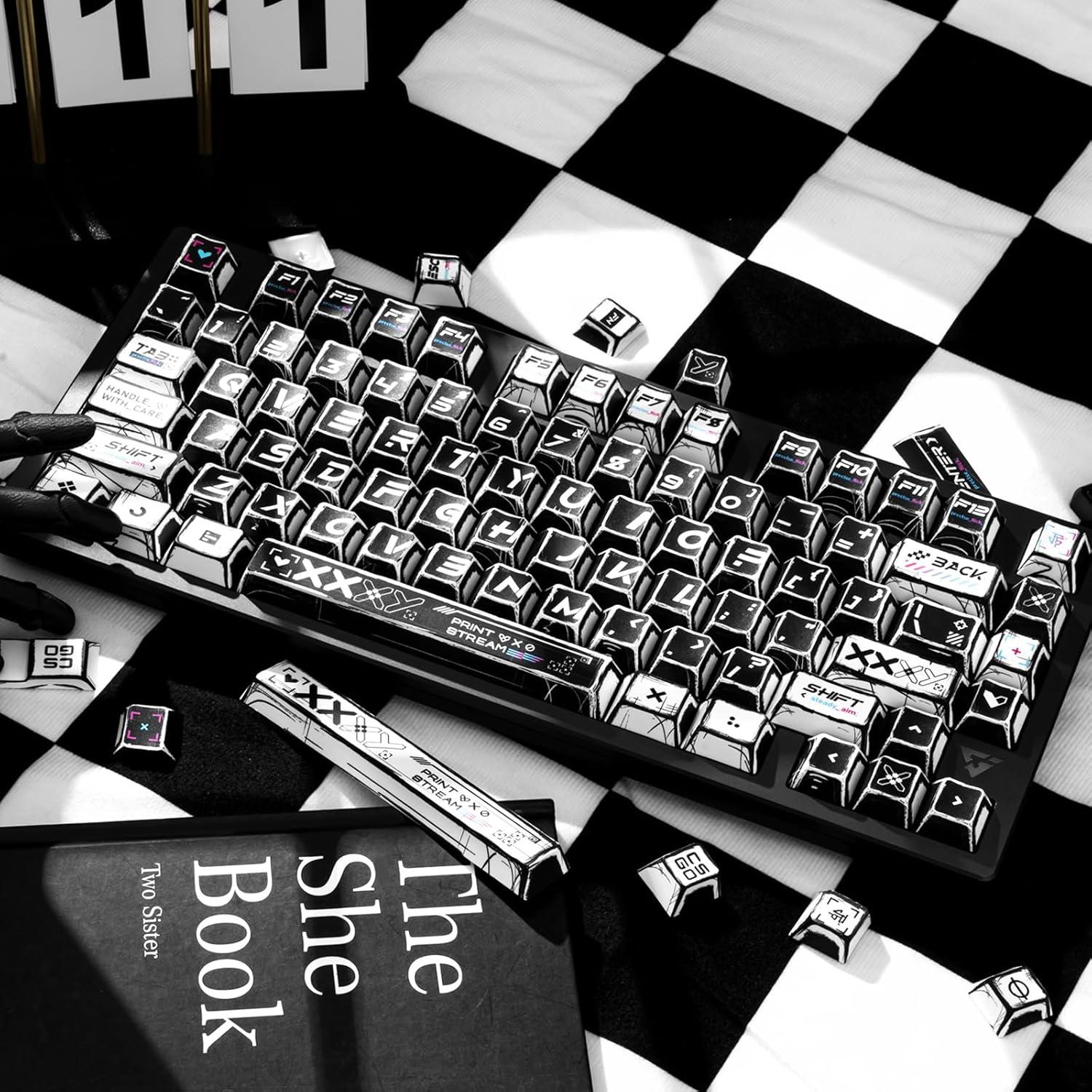 Juego de Teclas Mecánicas GEKUCAP Manga Negra 135 Teclas PBT