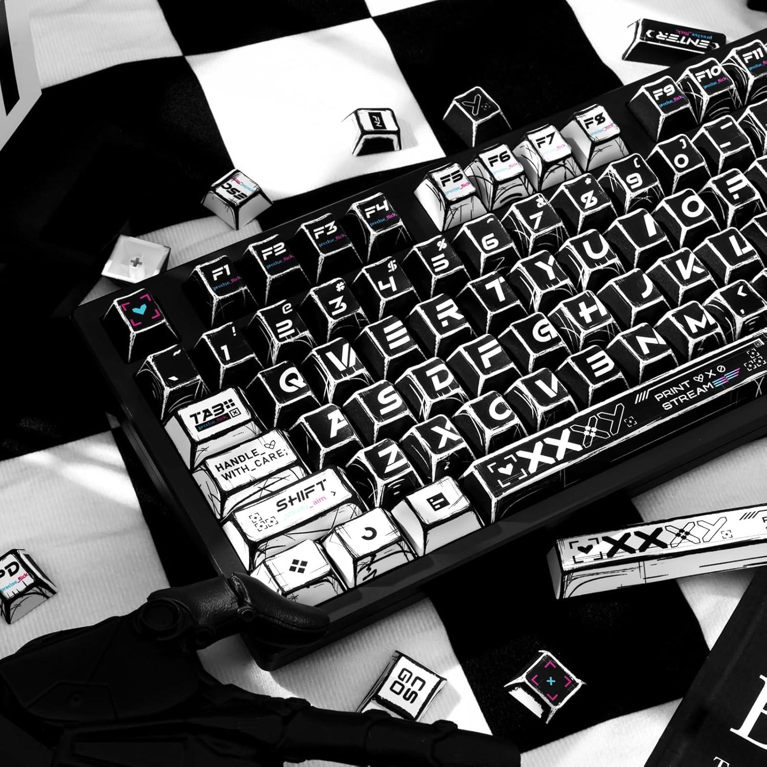 Juego de Teclas Mecánicas GEKUCAP Manga Negra 135 Teclas PBT