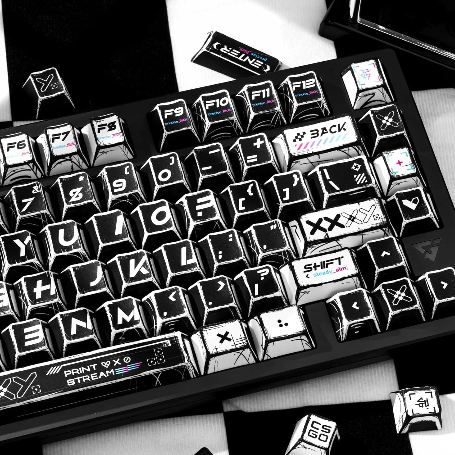 Juego de Teclas Mecánicas GEKUCAP Manga Negra 135 Teclas PBT