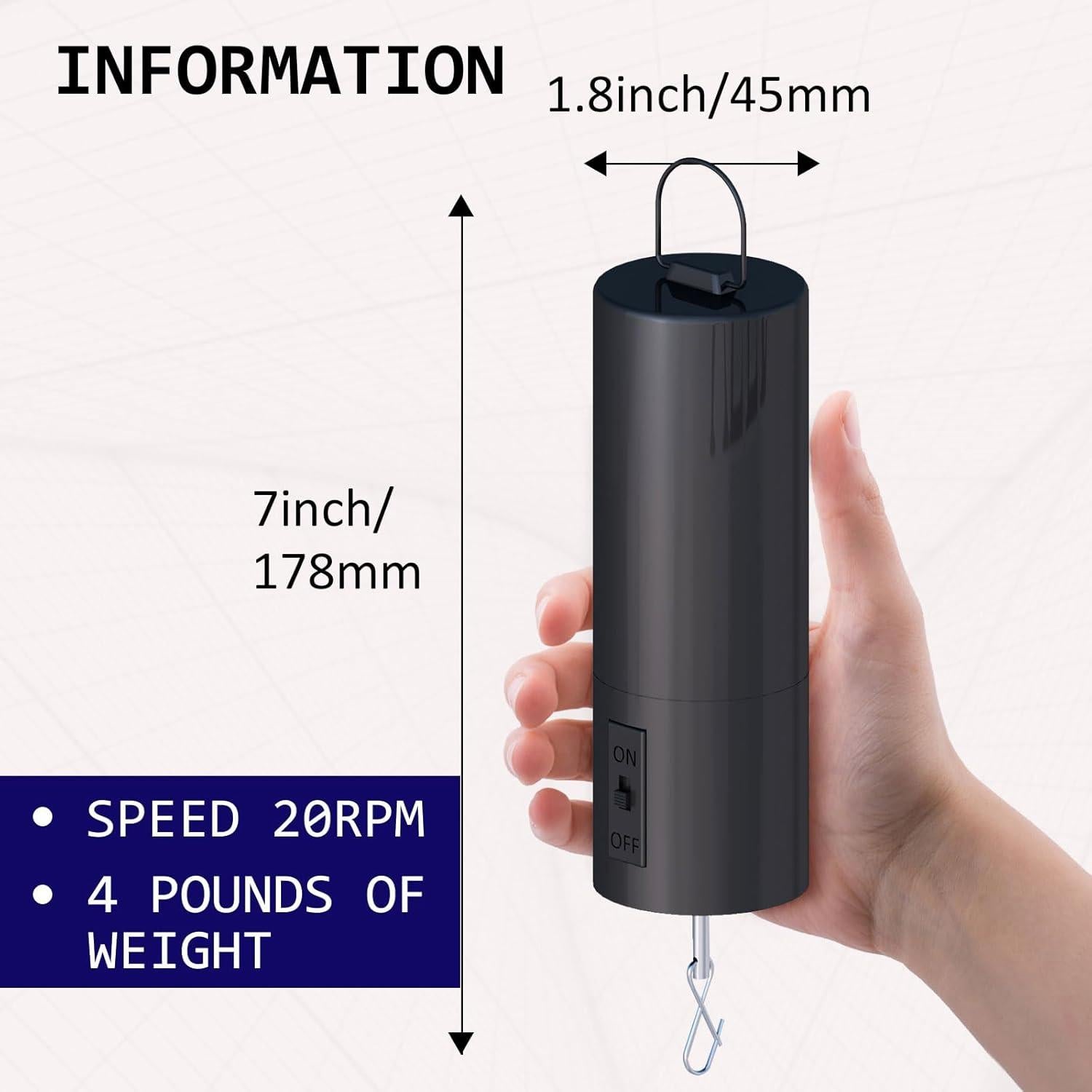 Motor Rotativo Colgante Aoedelyart para Bola de Disco Negro 20 RPM