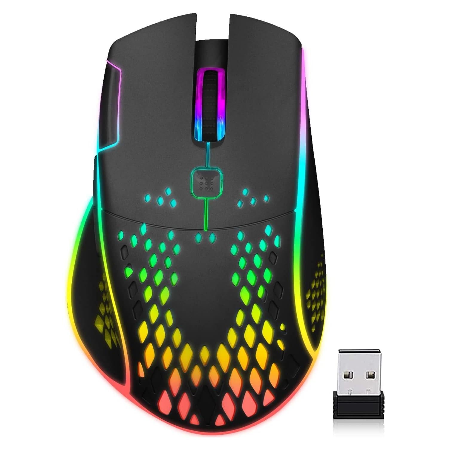 Ratón Gaming Inalámbrico VEGCOO C30 Silencioso LED