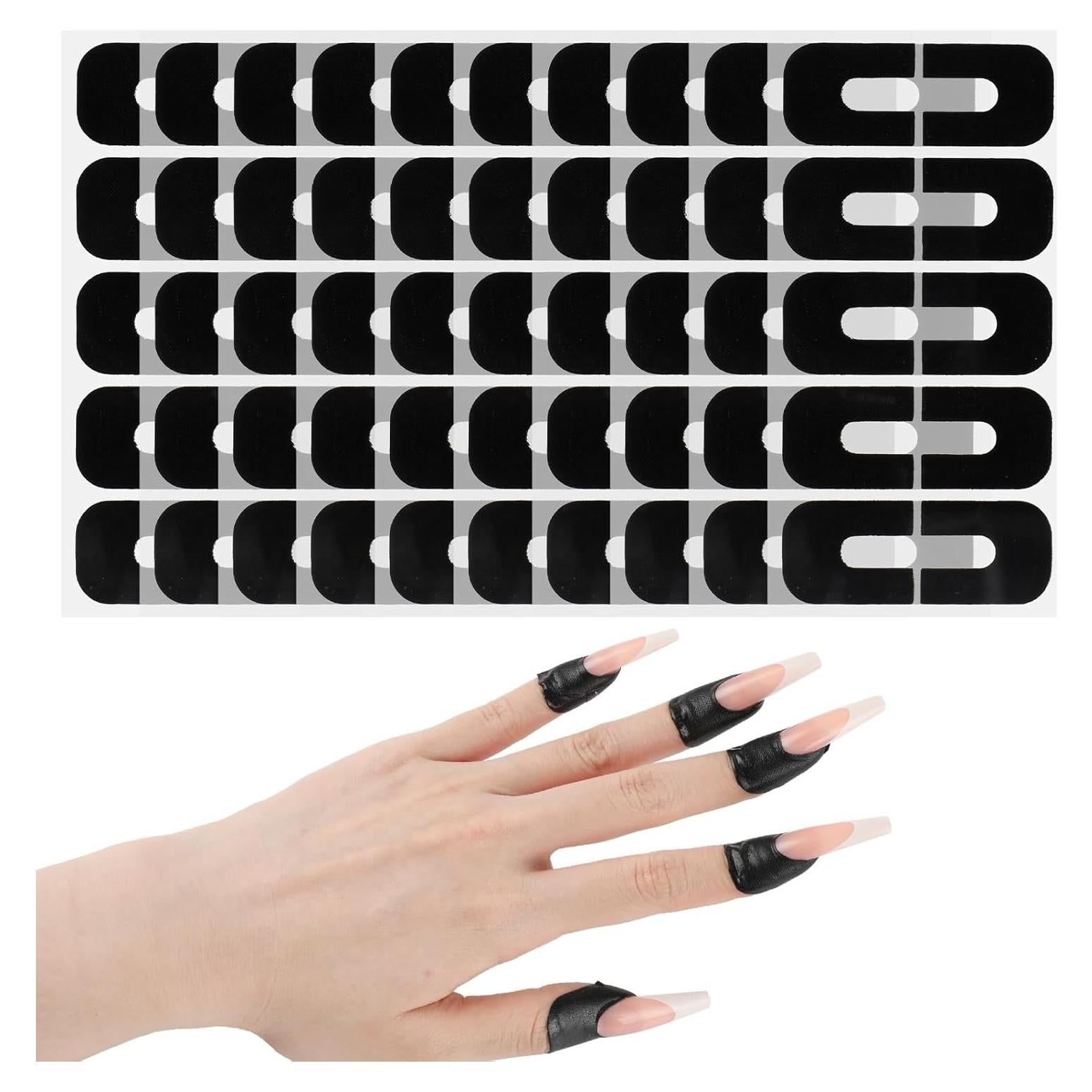 100 Protectores de Esmalte de Uñas YUXIANLB - Silicona Negra