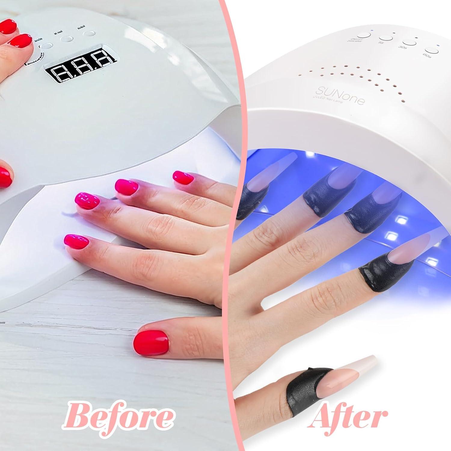 100 Protectores de Esmalte de Uñas YUXIANLB - Silicona Negra