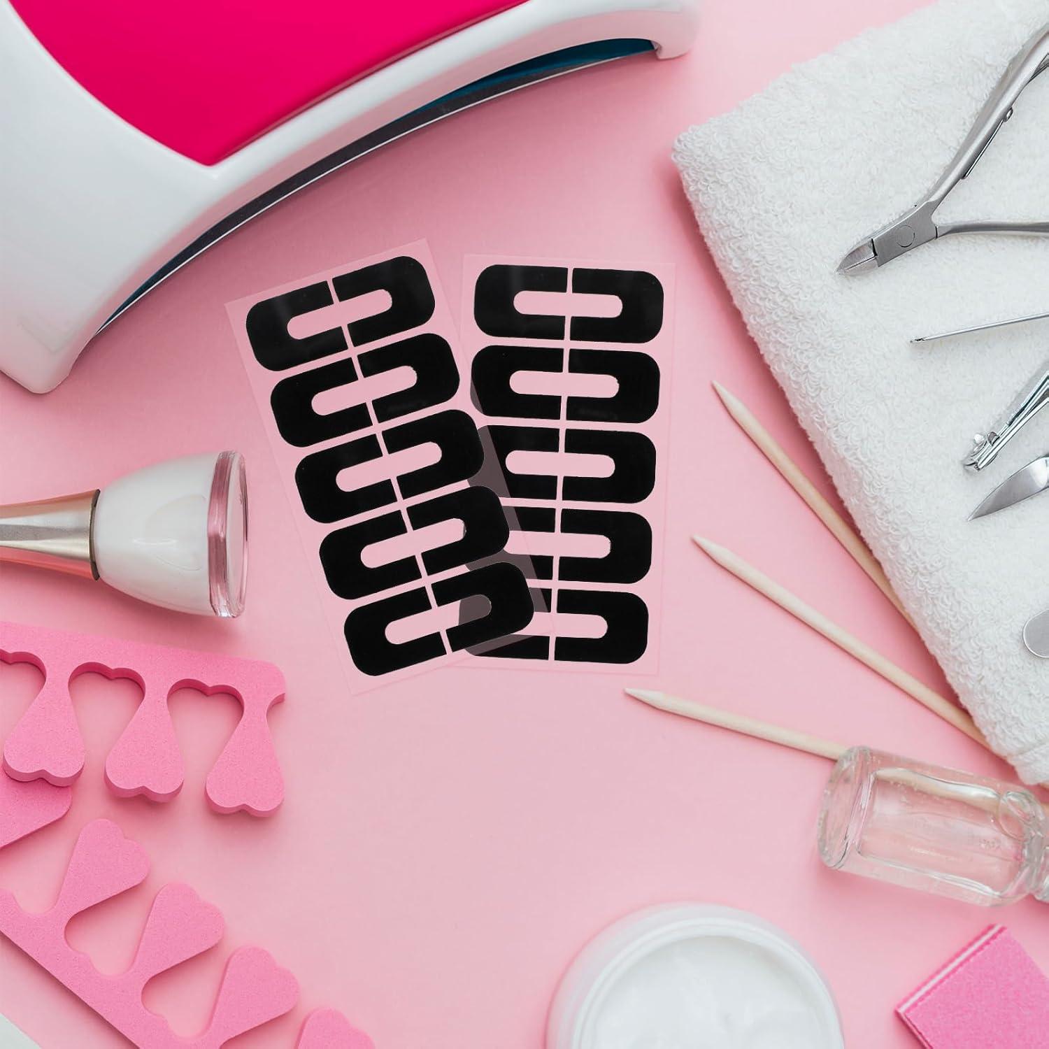 100 Protectores de Esmalte de Uñas YUXIANLB - Silicona Negra