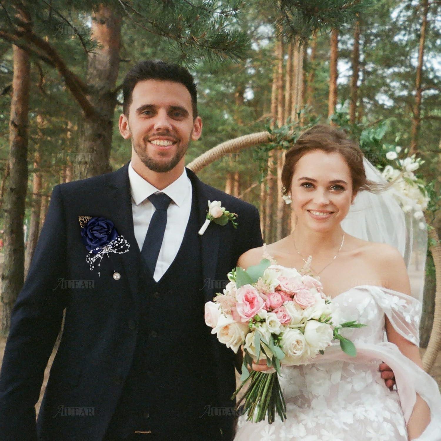 Coronas de Muñeca AUEAR 2 Pcs Azul Oscuro para Bodas y Fiestas