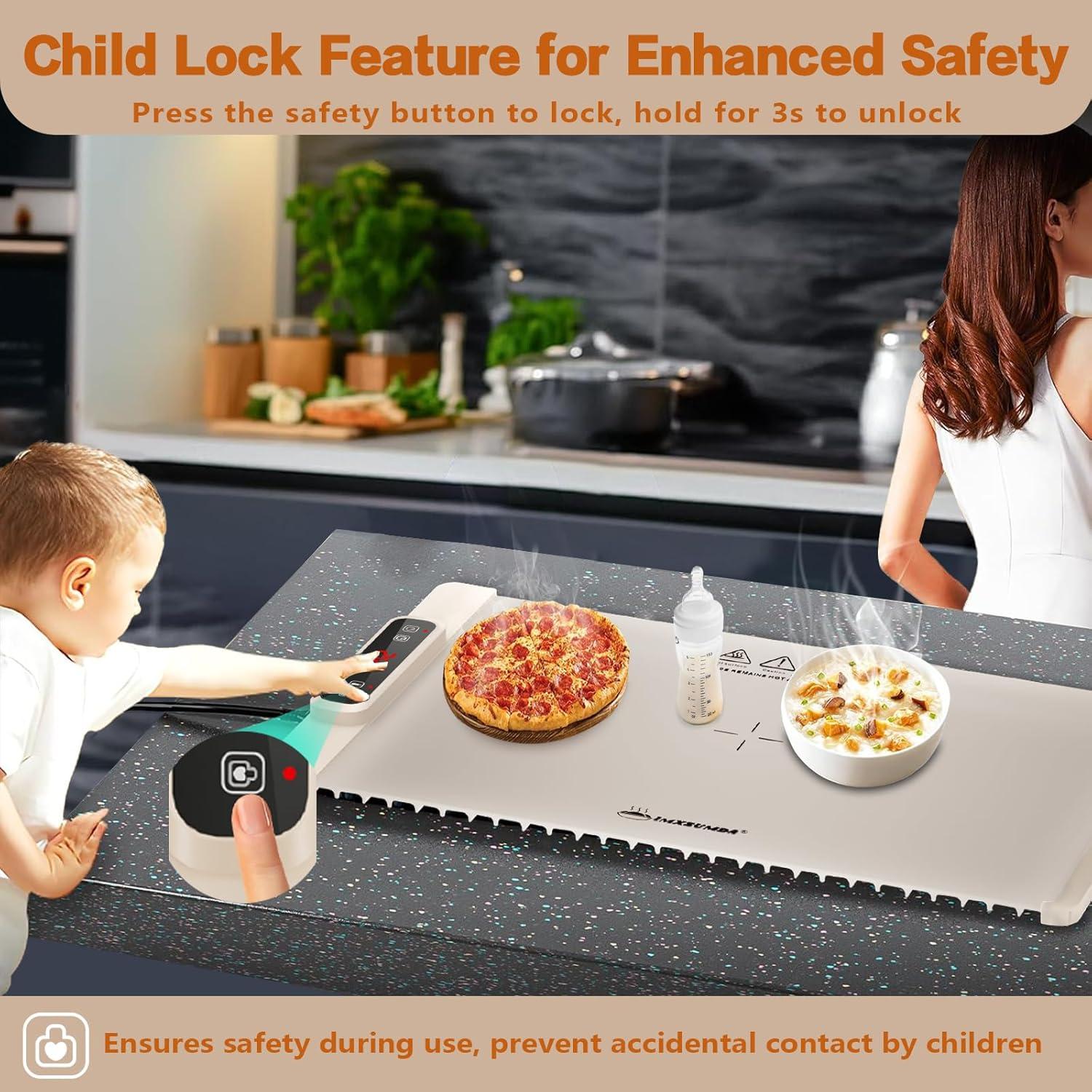 Alfombrilla Calentadora de Comida IMXSUMDA 62x38cm 5 Niveles