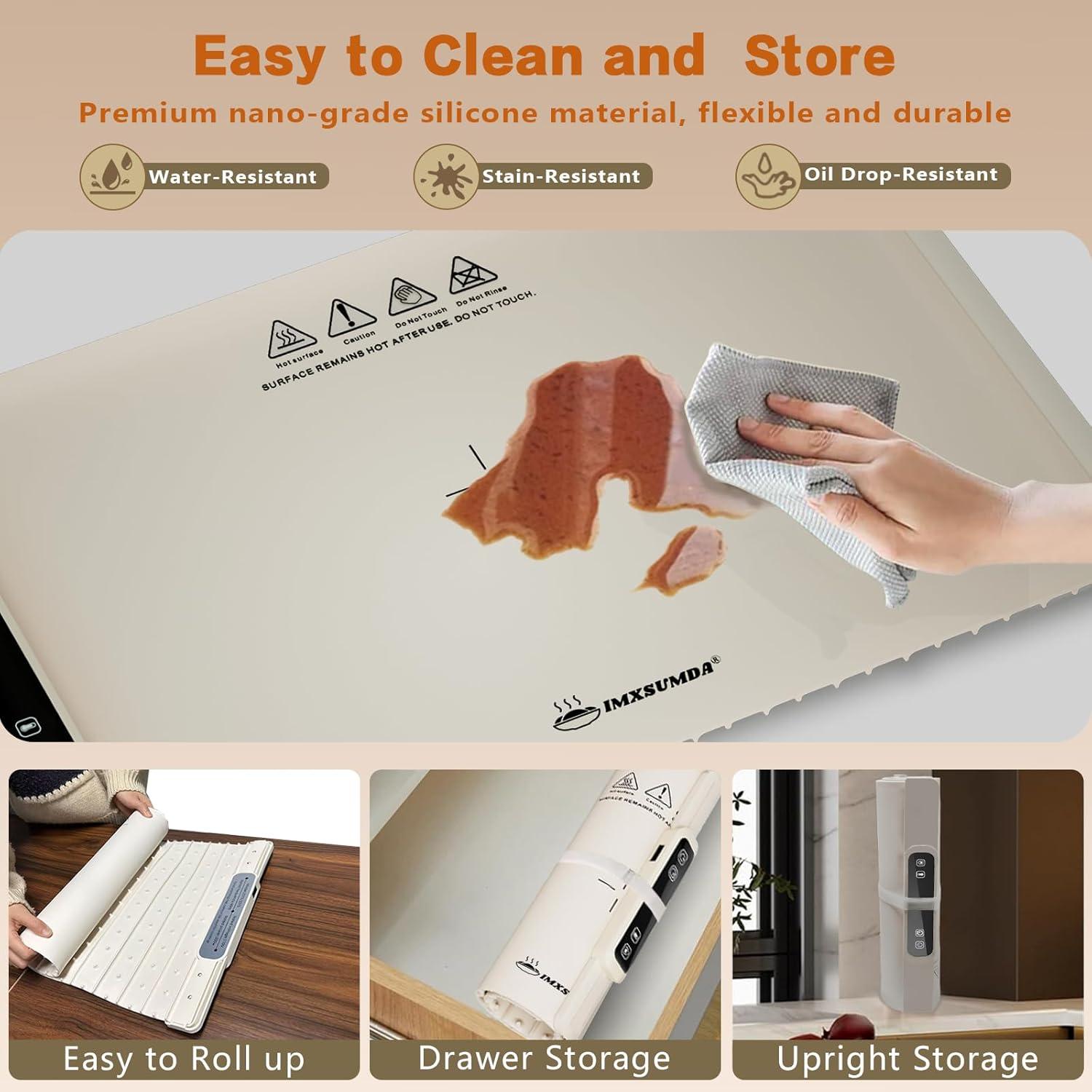 Alfombrilla Calentadora de Comida IMXSUMDA 62x38cm 5 Niveles