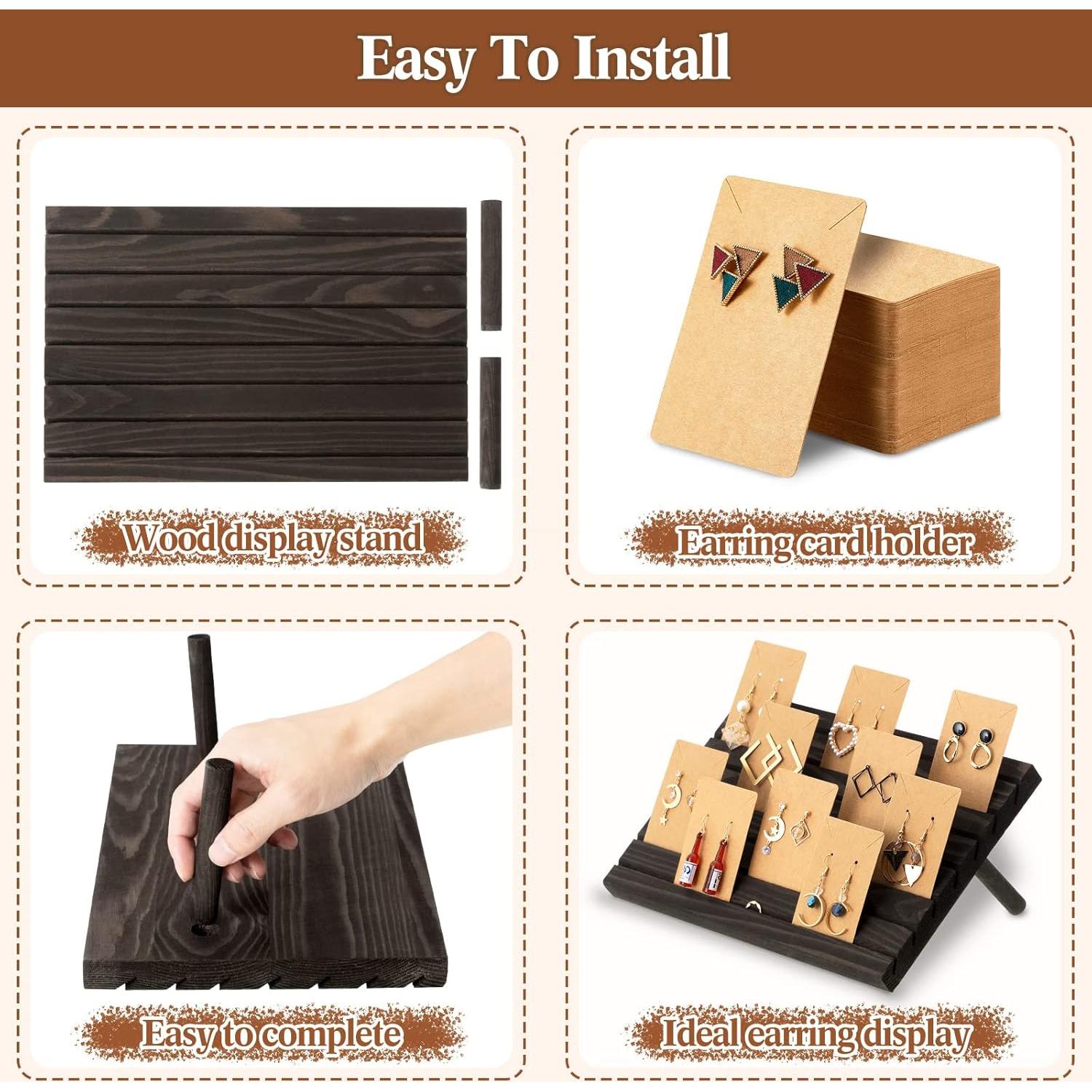 Soporte de Exhibición de Pendientes Blulu 31 Pack Madera 29x19cm