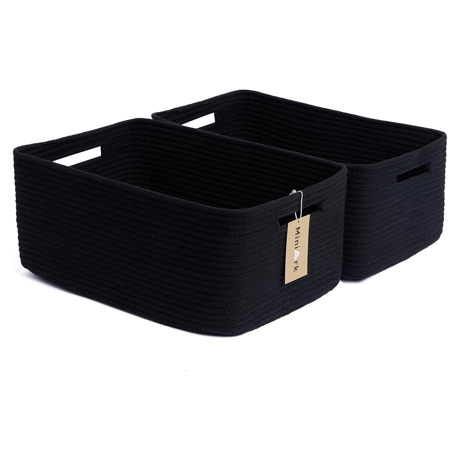 Cestas de Almacenamiento MiniArk 2 Piezas 43x33x19 cm Negras