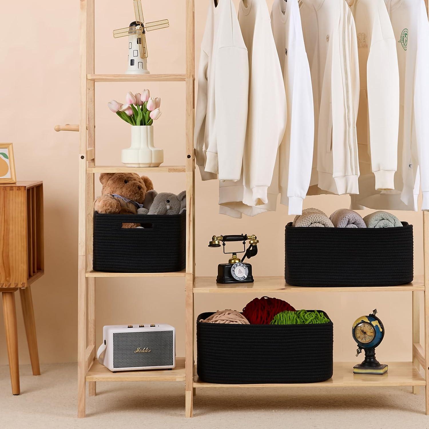 Cestas de Almacenamiento MiniArk 2 Piezas 43x33x19 cm Negras