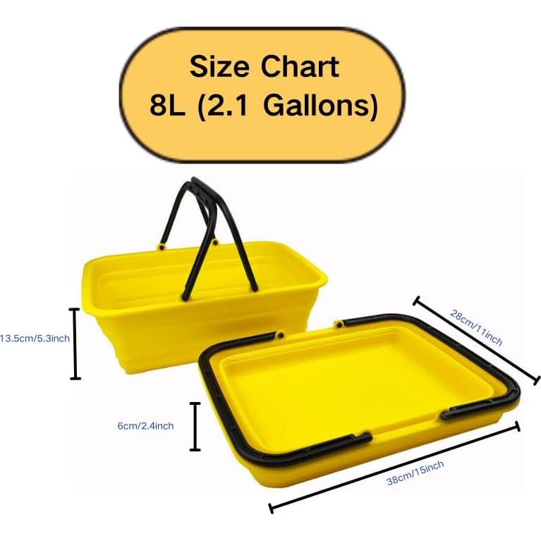 Cesta Plegable SAMMART 8L Amarillo Dorado - Lavabo Camping