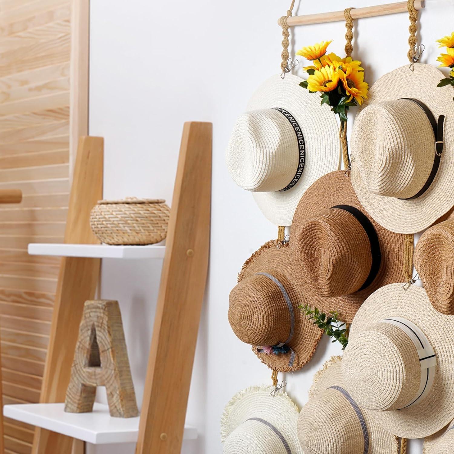 Organizador de Sombreros Boho Hydermus 38x135cm con 10 Clips