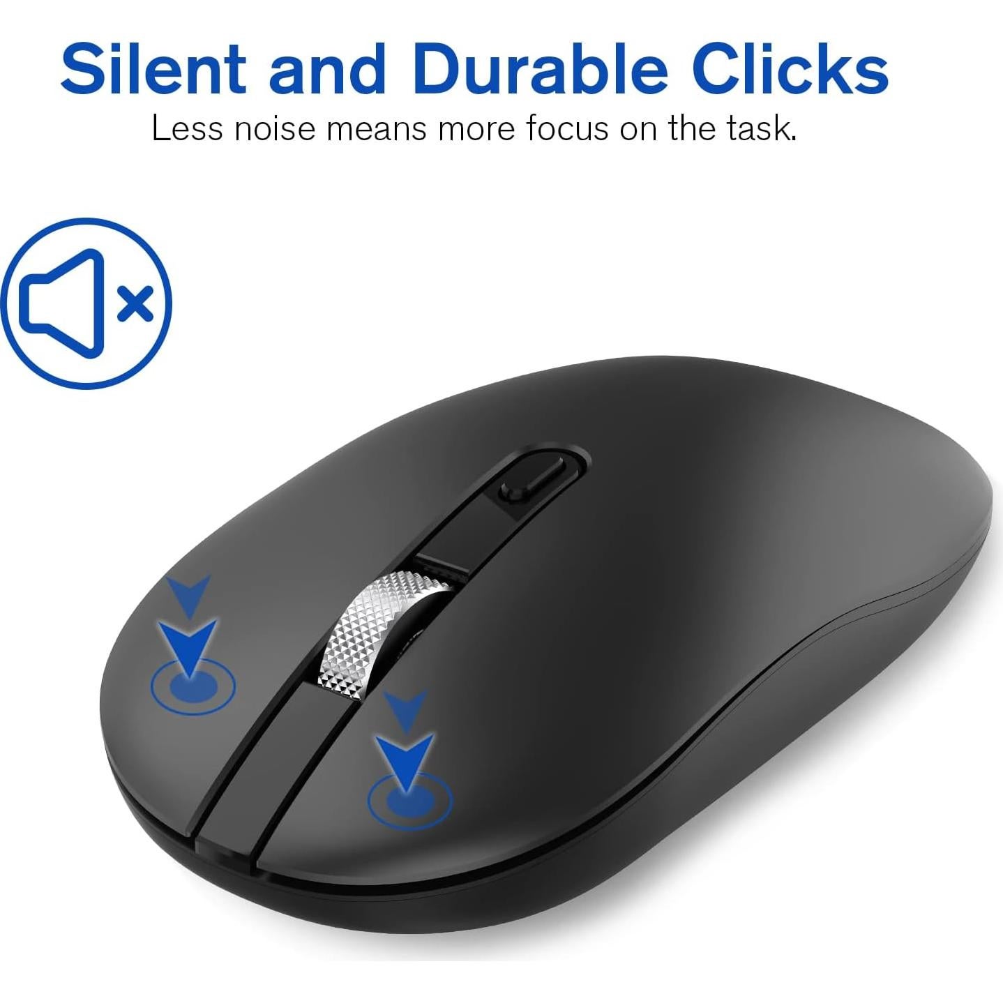 Ratón Inalámbrico Silencioso Cimetech Slim 2.4G USB Negro