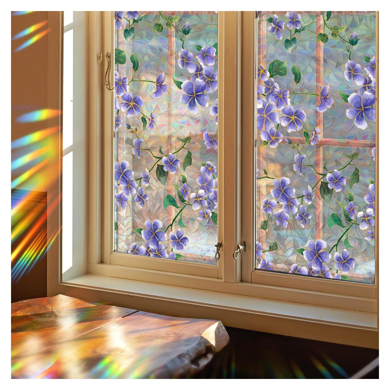 Calcomanía Decorativa Runtoo 3D Ventana Floral 40x101.6cm