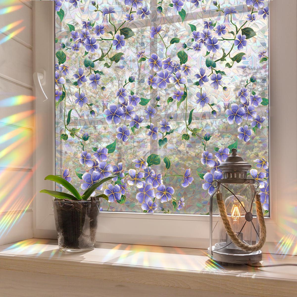 Calcomanía Decorativa Runtoo 3D Ventana Floral 40x101.6cm