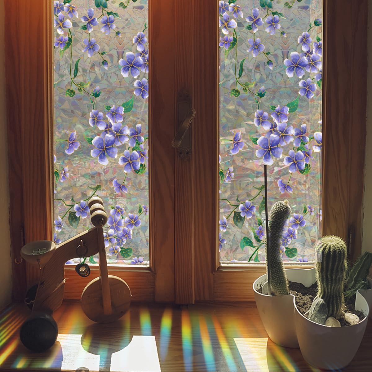 Calcomanía Decorativa Runtoo 3D Ventana Floral 40x101.6cm