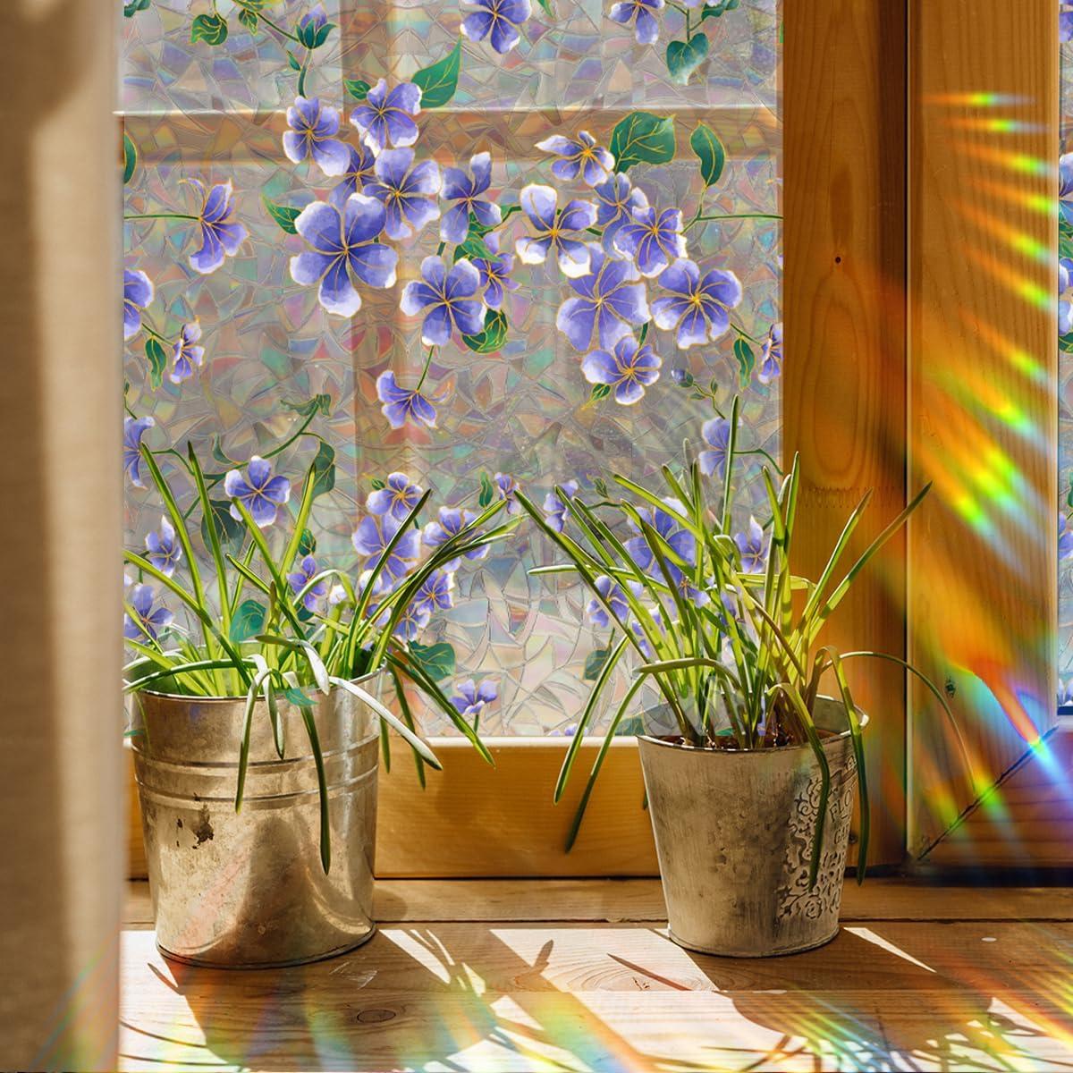 Calcomanía Decorativa Runtoo 3D Ventana Floral 40x101.6cm