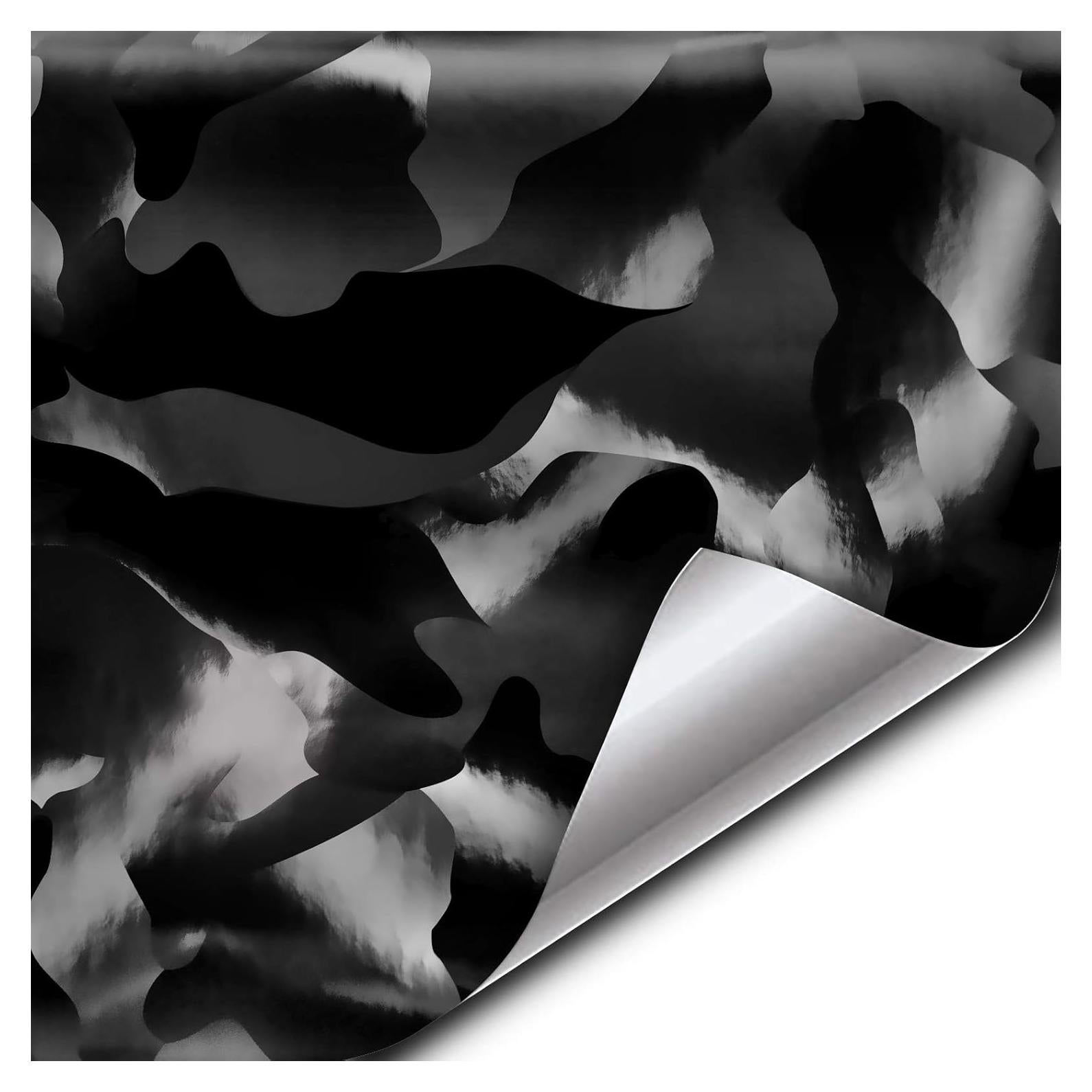 Vinilo Autoadhesivo VViViD Camuflaje Negro 30.48x152.4cm