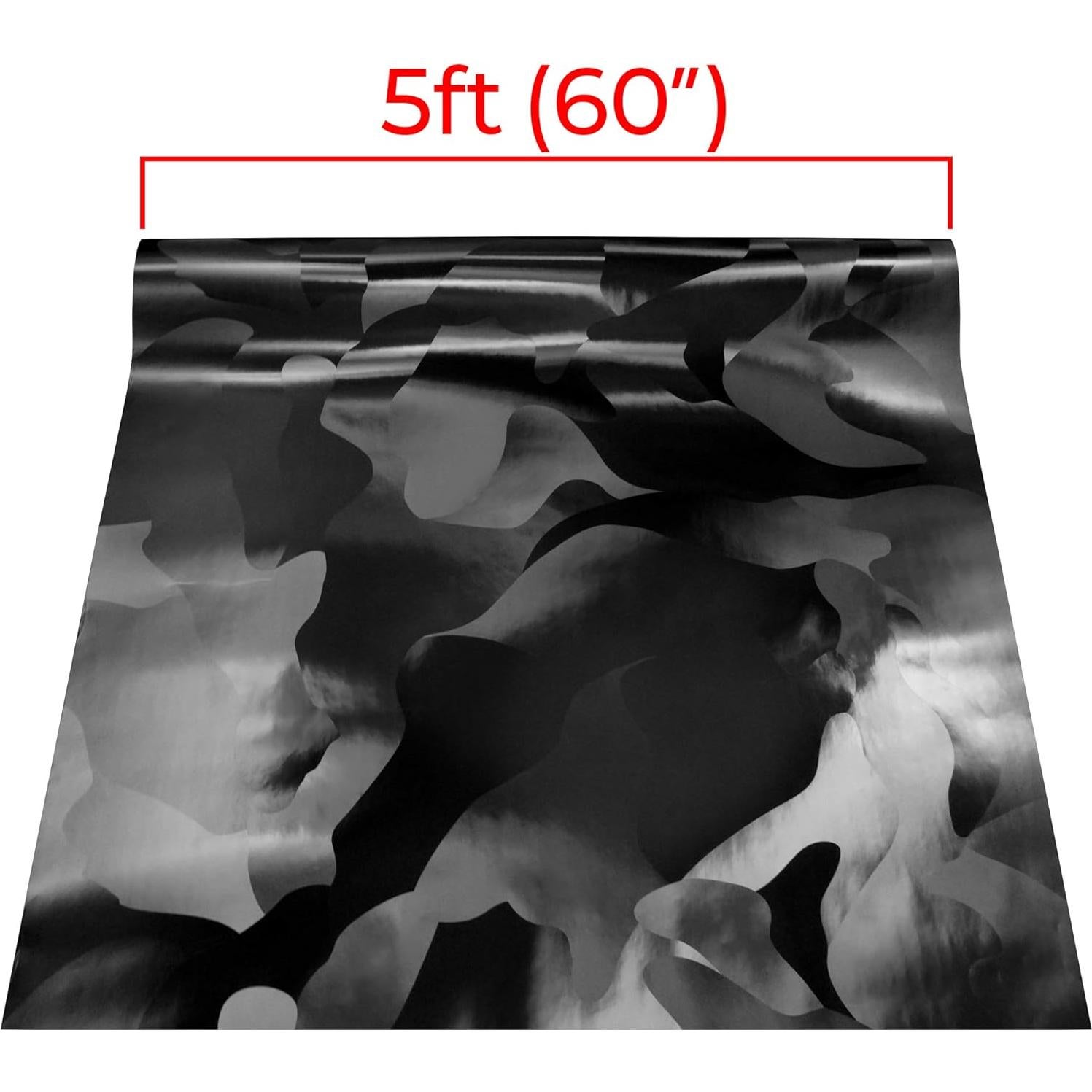 Vinilo Autoadhesivo VViViD Camuflaje Negro 30.48x152.4cm