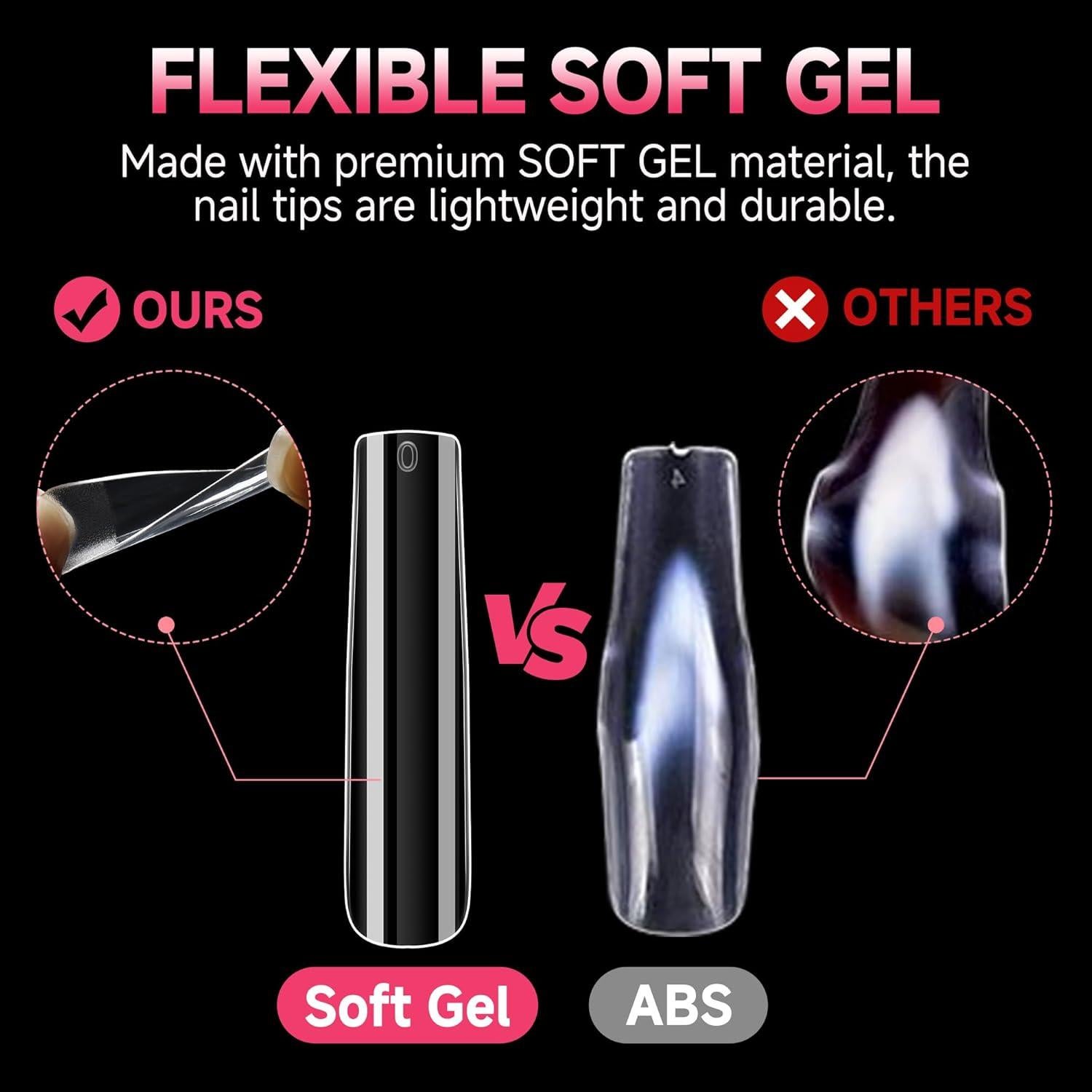 Consejos de Uñas de Gel Cuadrados XXL 216 PCS UNA GELLA