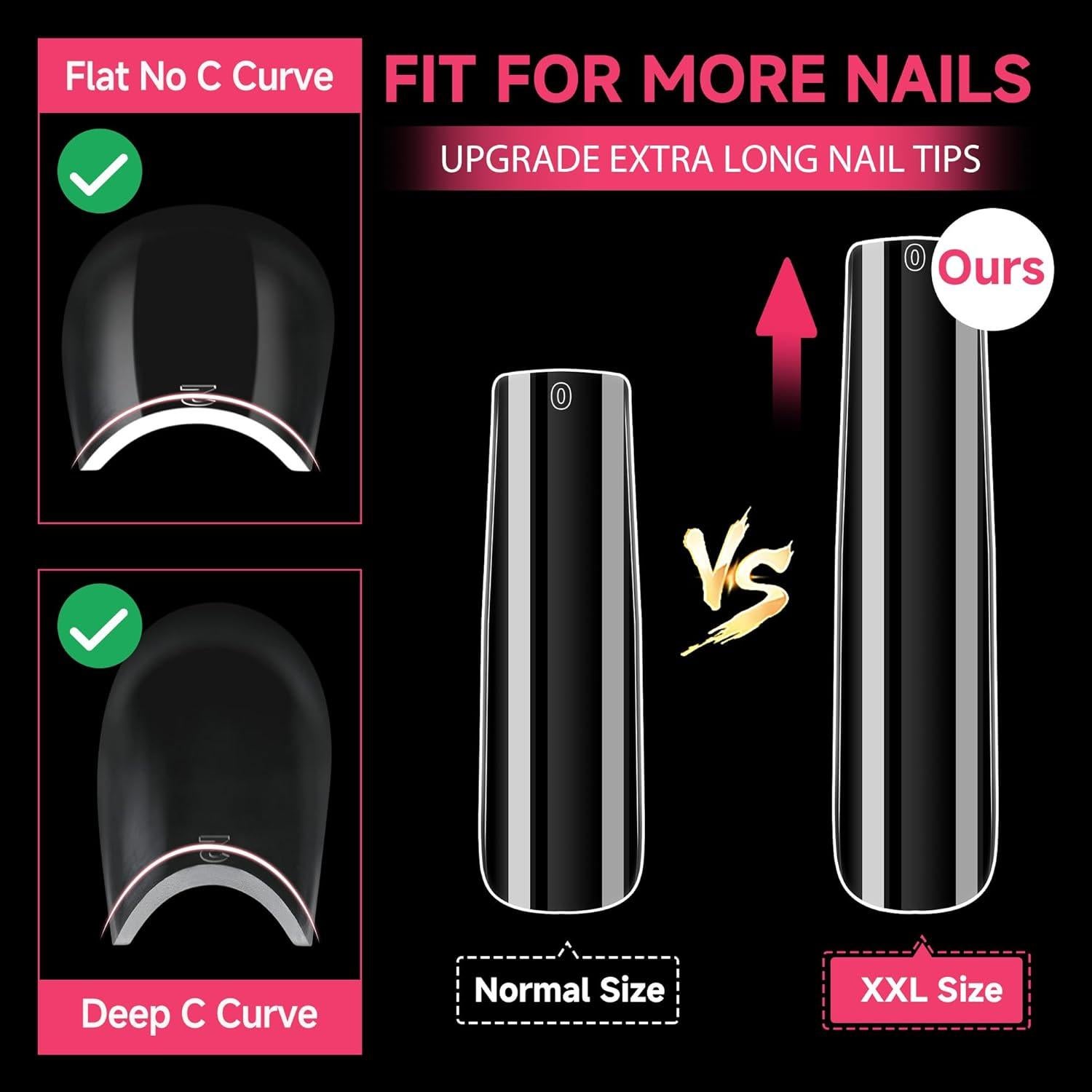 Consejos de Uñas de Gel Cuadrados XXL 216 PCS UNA GELLA