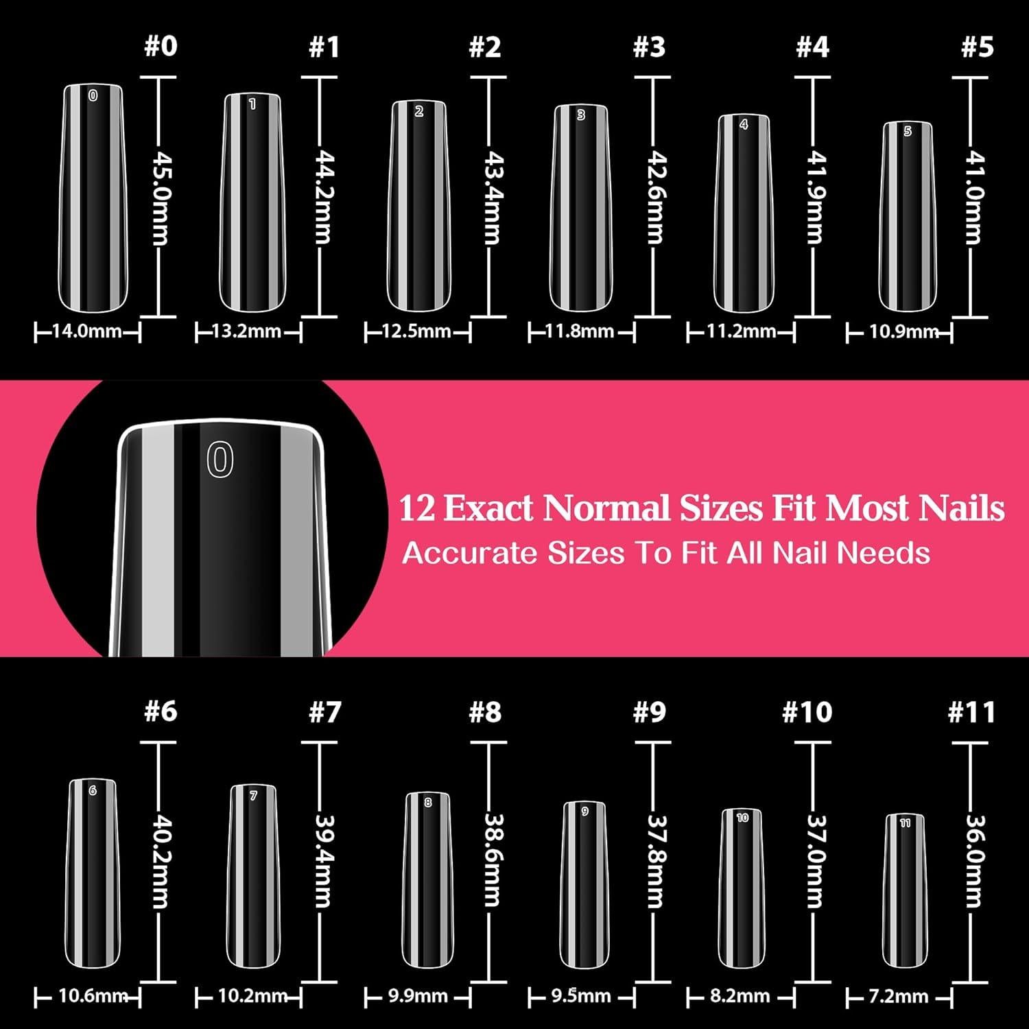 Consejos de Uñas de Gel Cuadrados XXL 216 PCS UNA GELLA