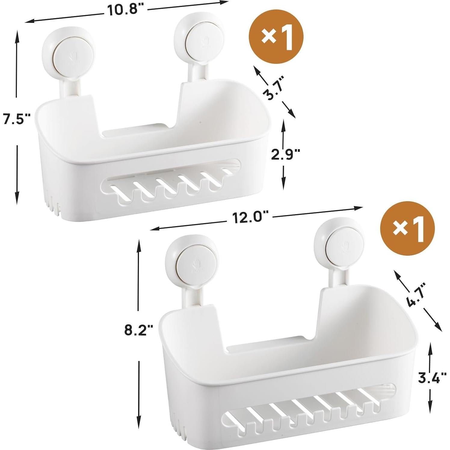 Caddy de Ducha LEVERLOC con Ventosa 2 Niveles Blanco 10KG