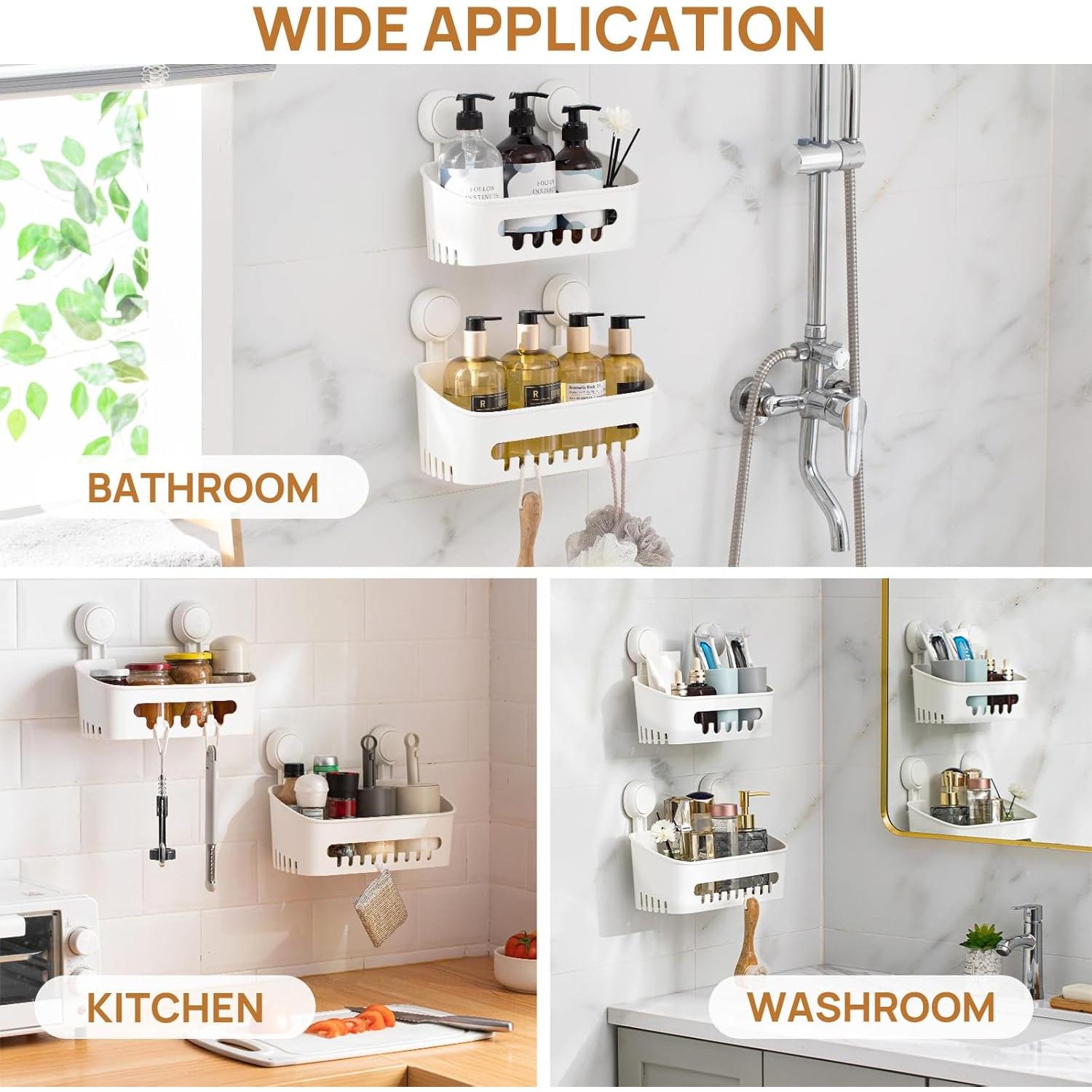 Caddy de Ducha LEVERLOC con Ventosa 2 Niveles Blanco 10KG