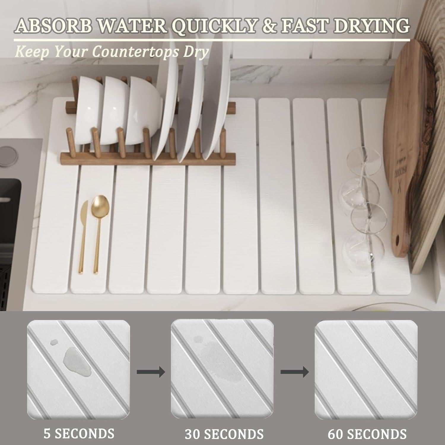 Alfombrilla de Secado de Piedra Diatomácea YCR 61x41cm Absorbente