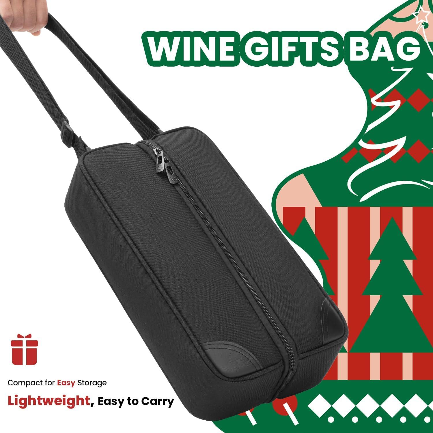 Bolsa de vino ALLCAMP negra con enfriador y utensilios