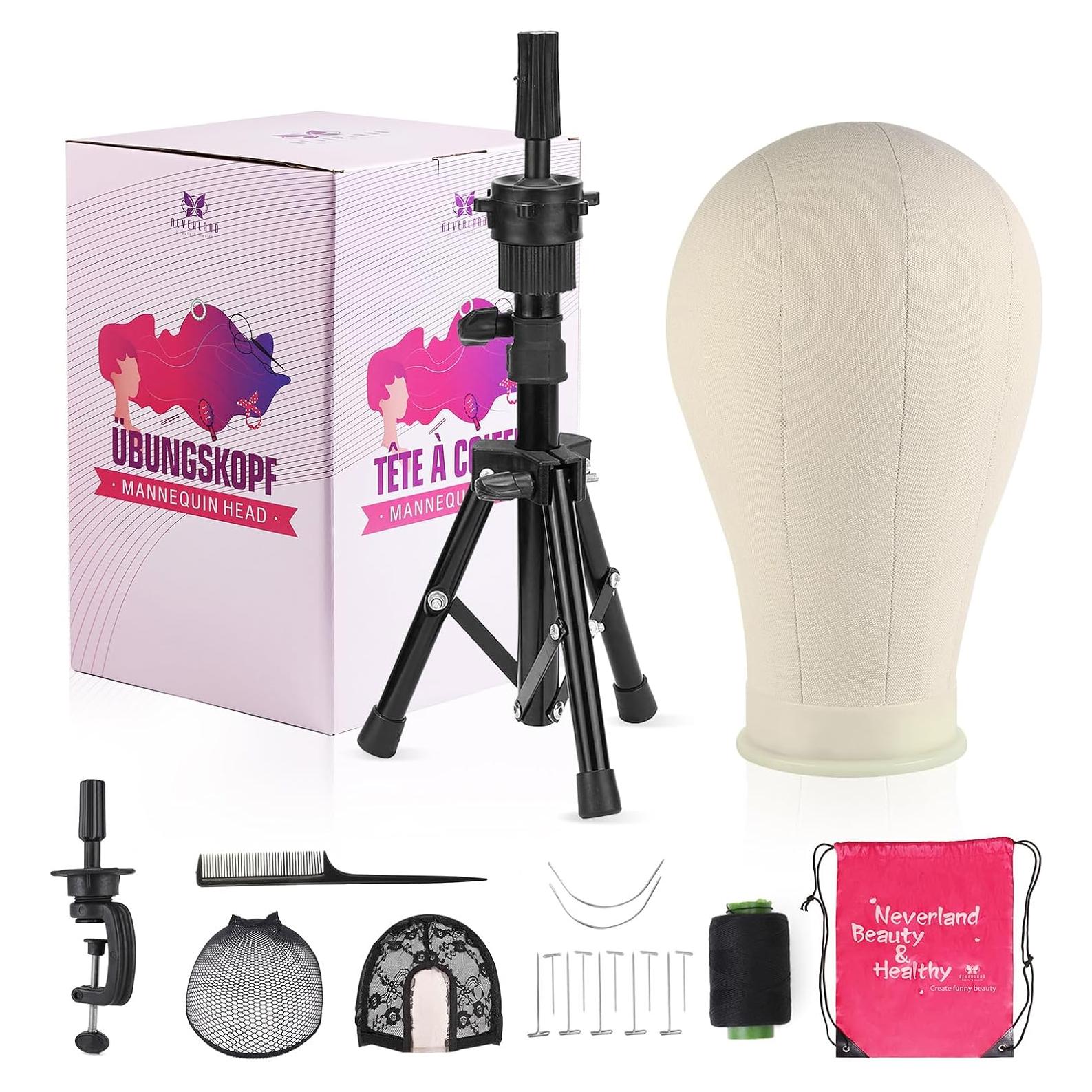 Cabeza de Peluca 23" Neverland con Soporte Trípode y Accesorios