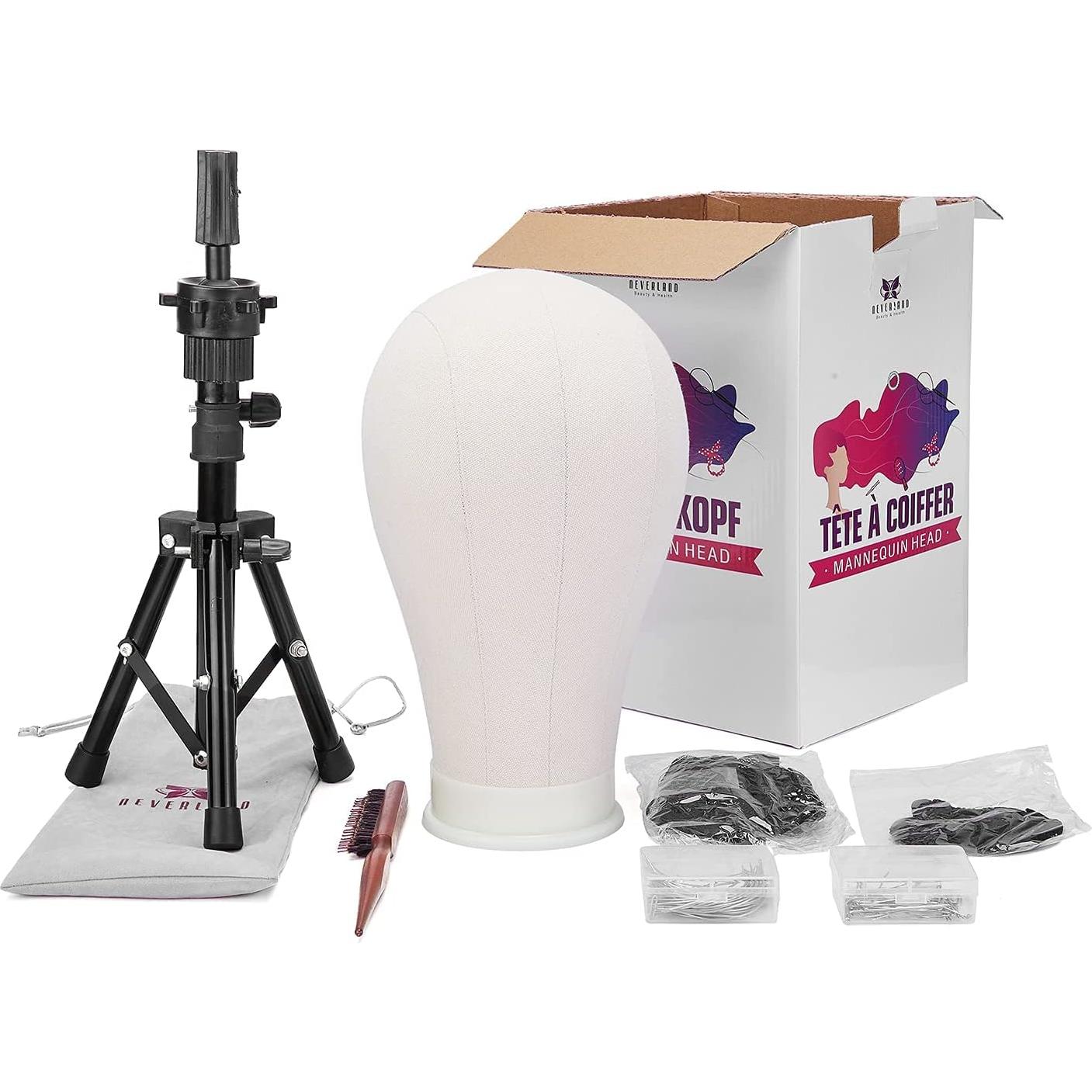 Cabeza de Peluca 23" Neverland con Soporte Trípode y Accesorios