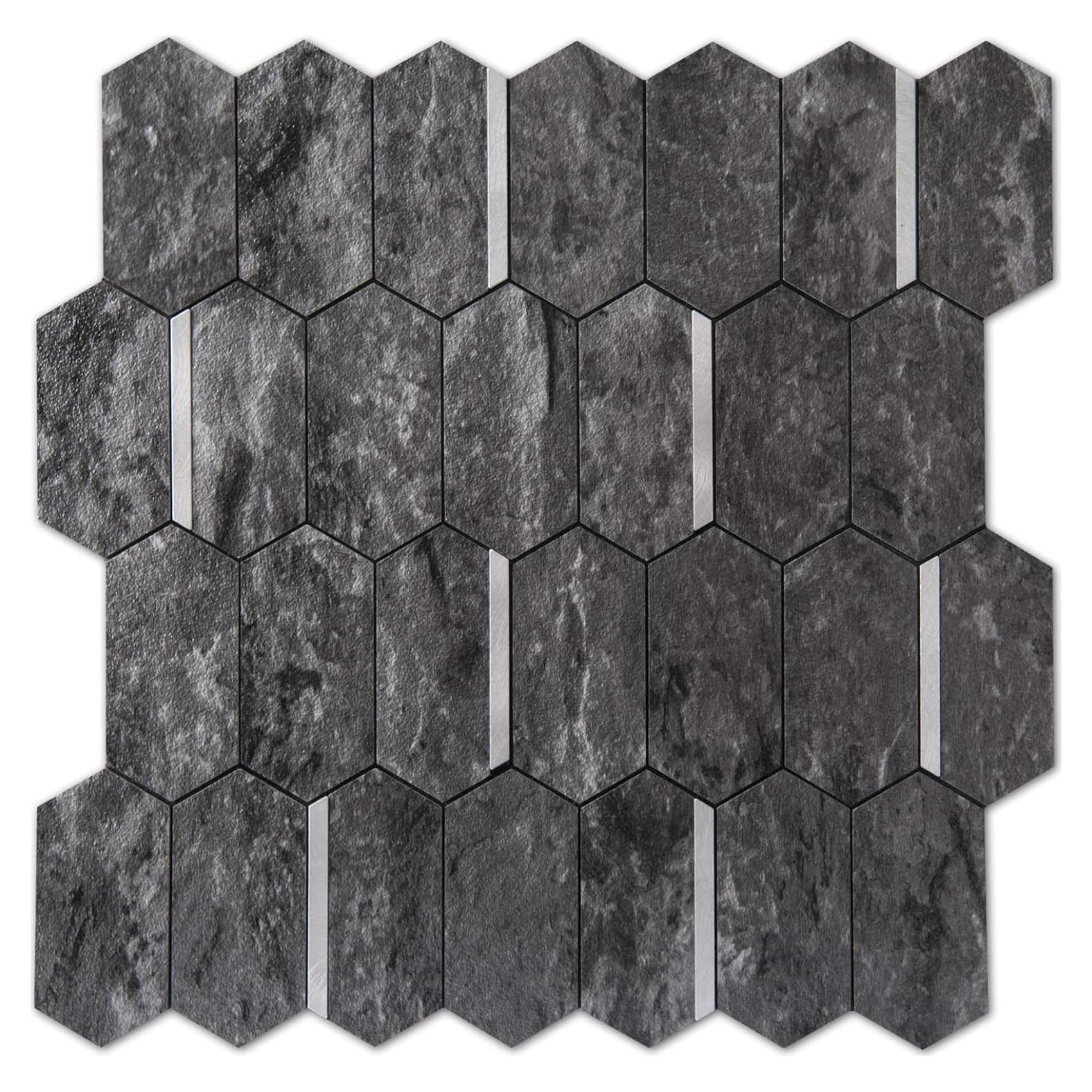 Azulejos Hexagonales Autoadhesivos Art3dwallpanels 10 Hojas Gris