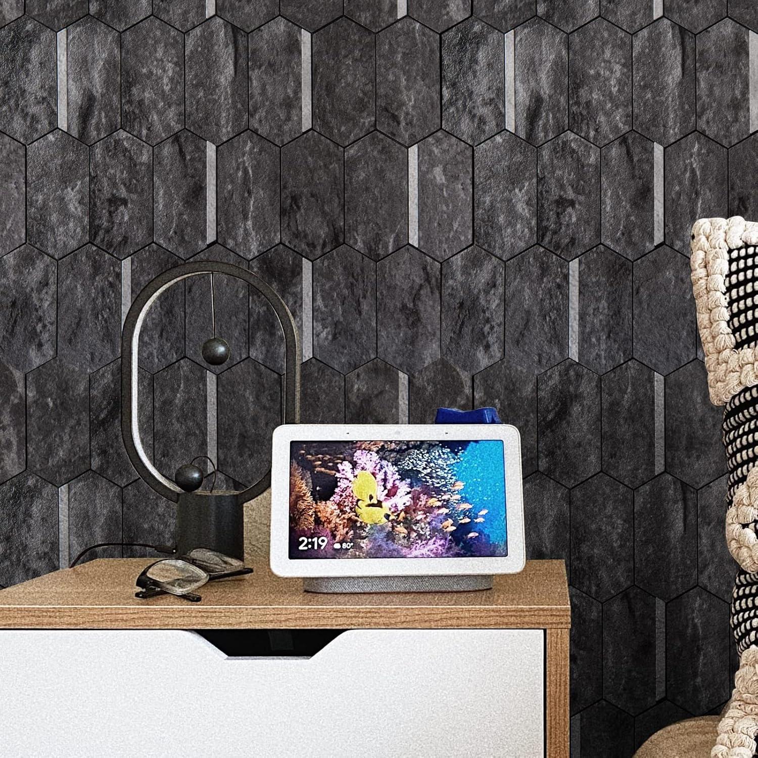 Azulejos Hexagonales Autoadhesivos Art3dwallpanels 10 Hojas Gris