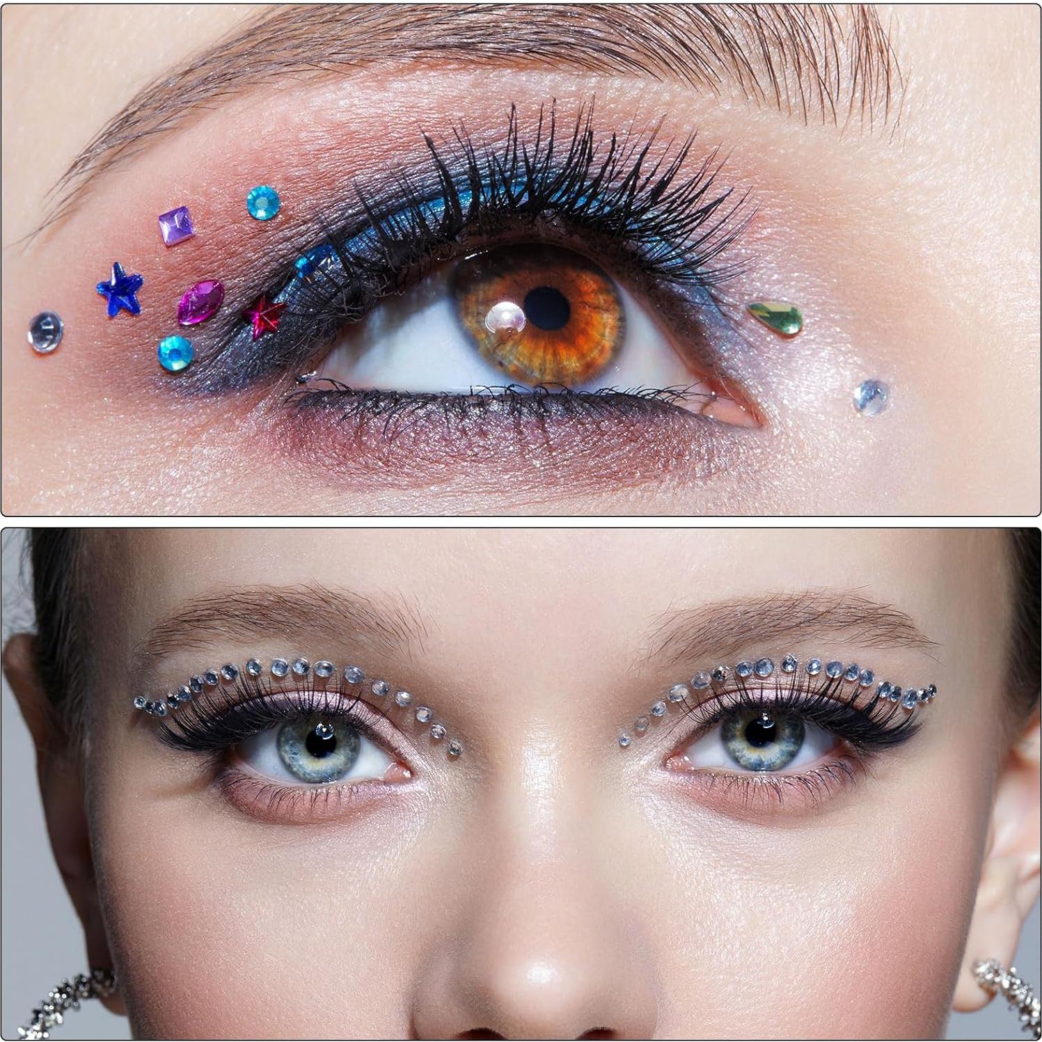 Calcomanías de Rhinestone Negro MECCANIXITY 3584 Pcs 3-6 mm