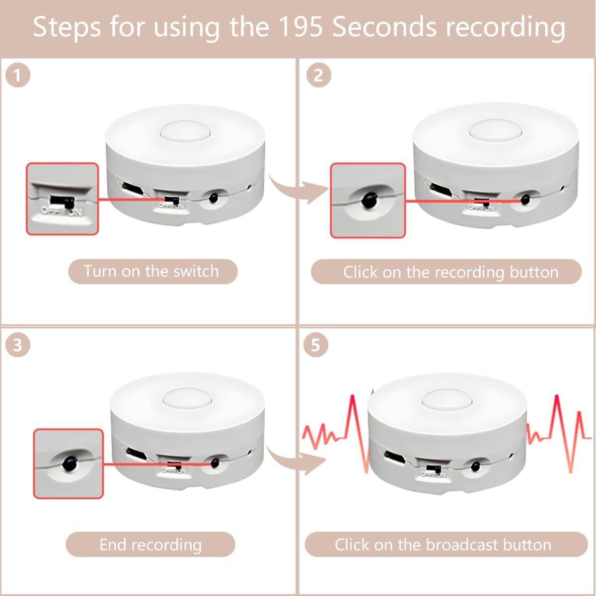 Grabadora de Voz XLW 195 Segundos Recargable USB para Juguetes