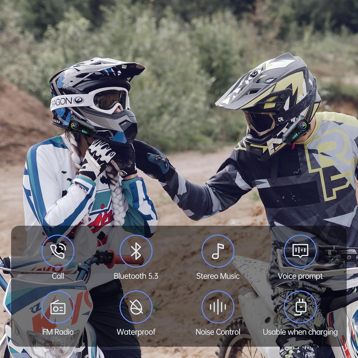 Auricular Bluetooth SUOOKC para Motocicleta IPX6 32h