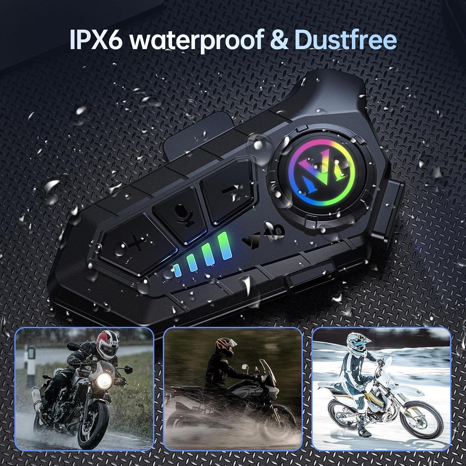 Auricular Bluetooth SUOOKC para Motocicleta IPX6 32h