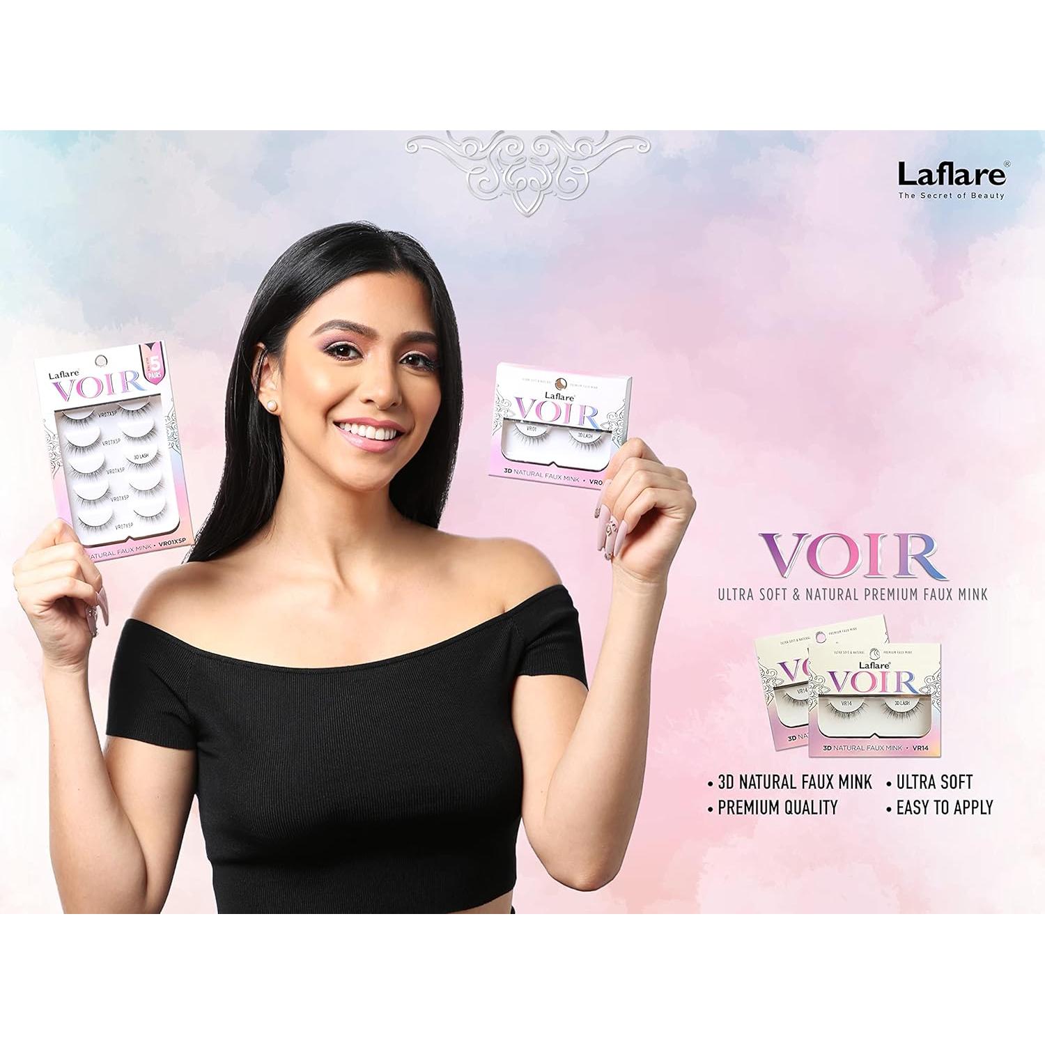 Pestañas Laflare 3D Faux Mink Ultra Suaves Reutilizables 5 Paquetes