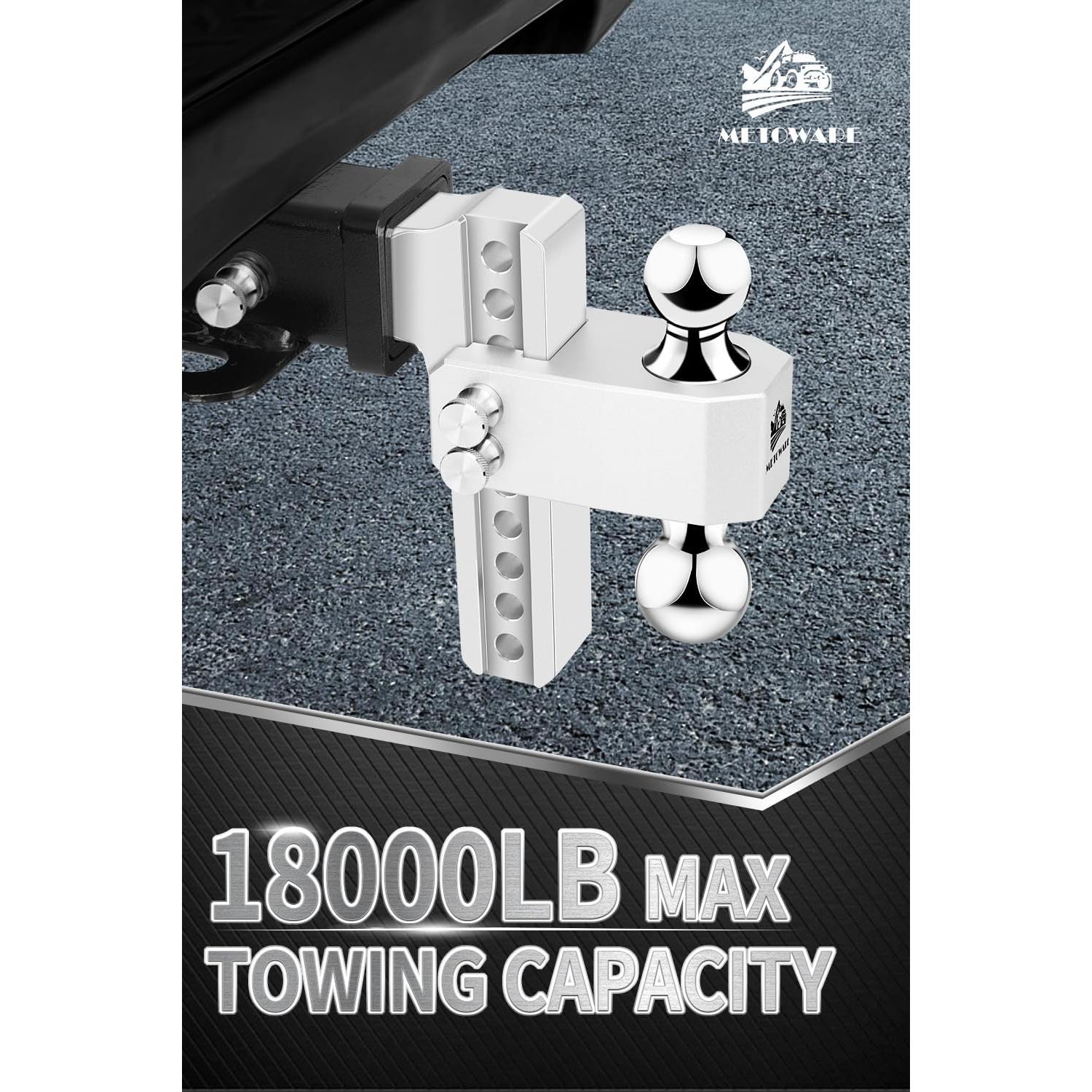 Enganche de Remolque Ajustable METOWARE 8" Aluminio 8,164 kg