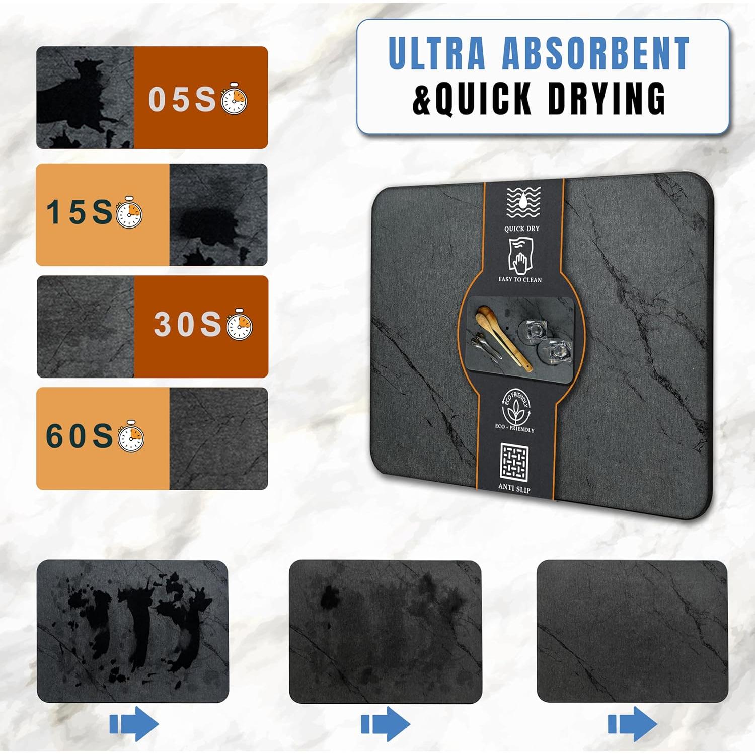 Alfombrilla de Secado de Piedra EDELANA 39.9x30 cm Antideslizante