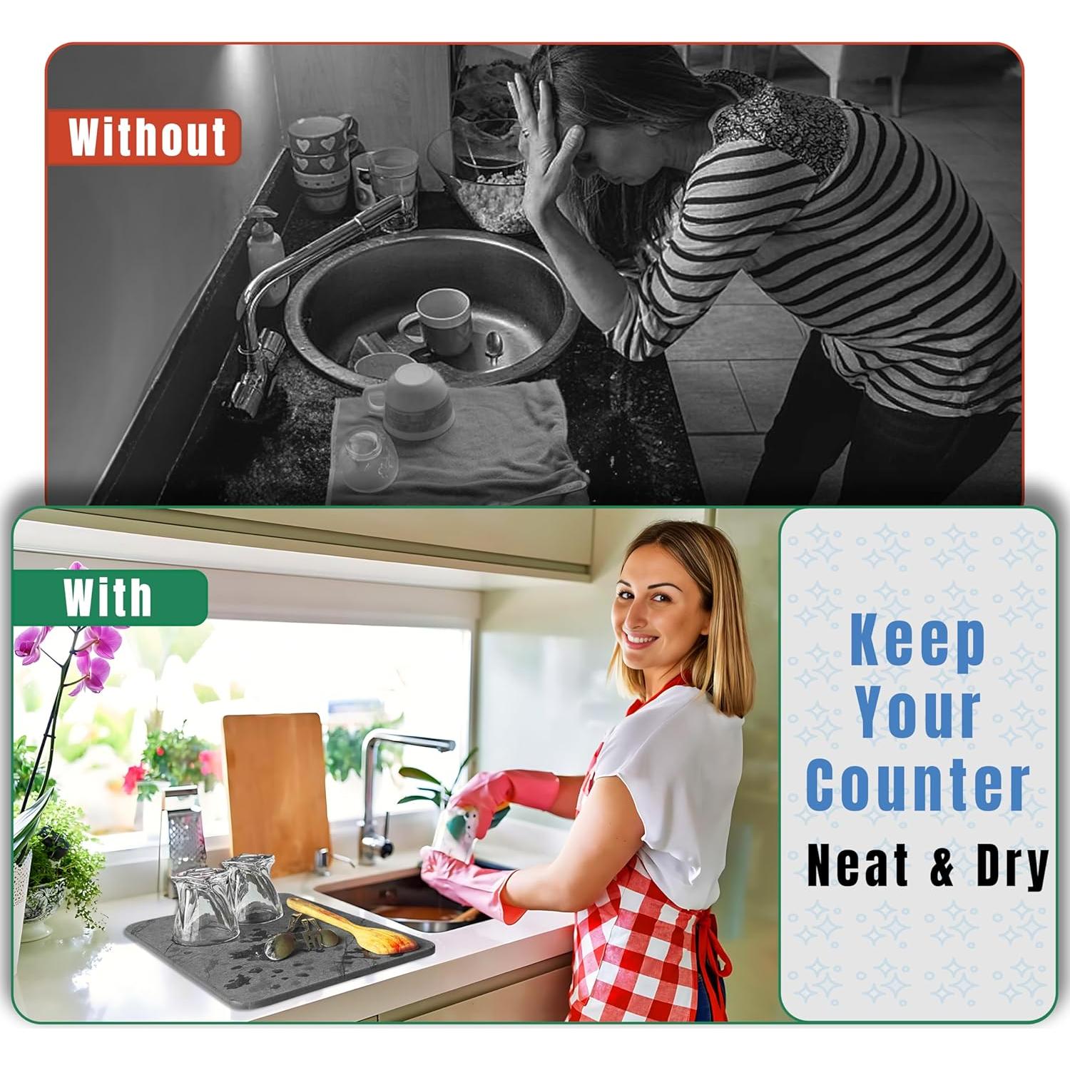 Alfombrilla de Secado de Piedra EDELANA 39.9x30 cm Antideslizante