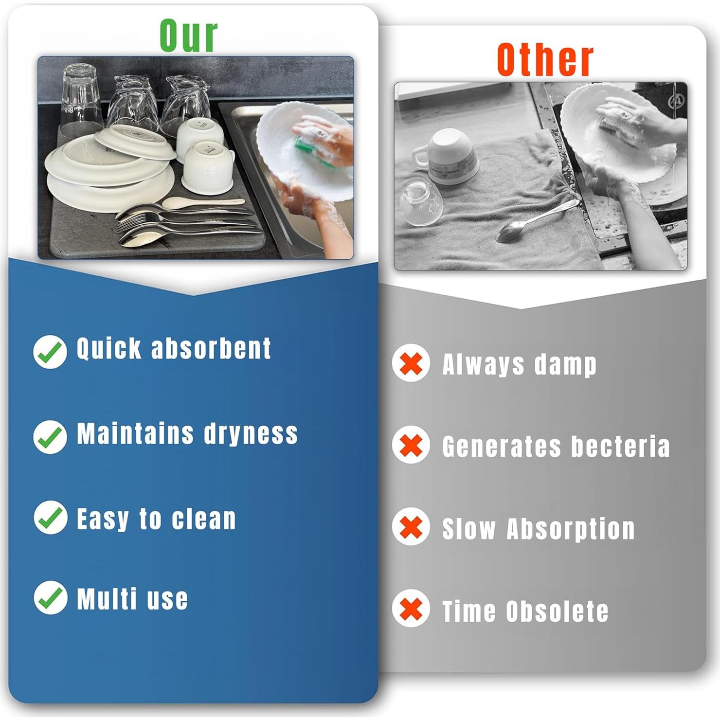 Alfombrilla de Secado de Piedra EDELANA 39.9x30 cm Antideslizante